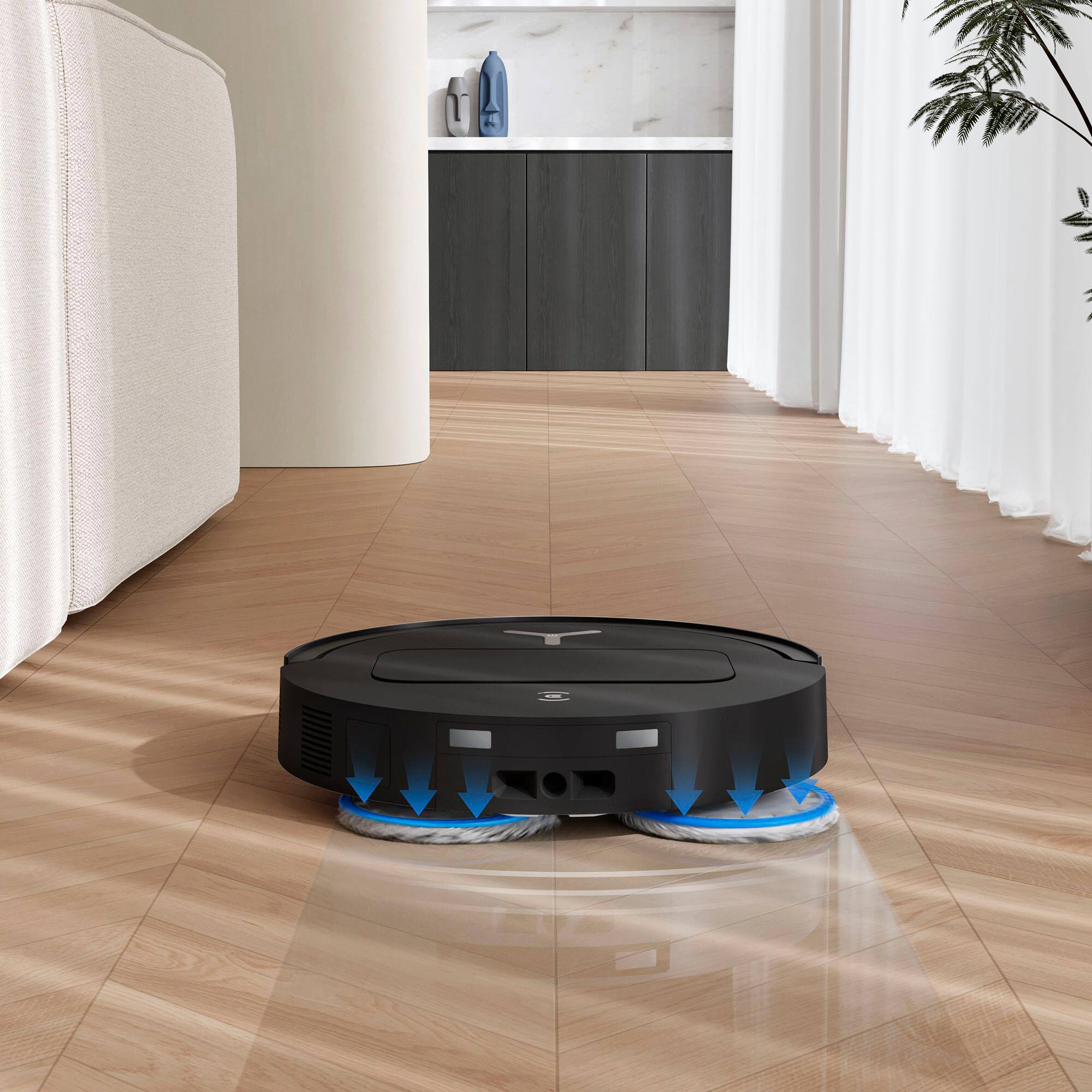 Alt View 2. ECOVACS Robotics - T50 OMNI Robot Vacuum and Spinning Mop plus Auto-Cleaning Station - Black.