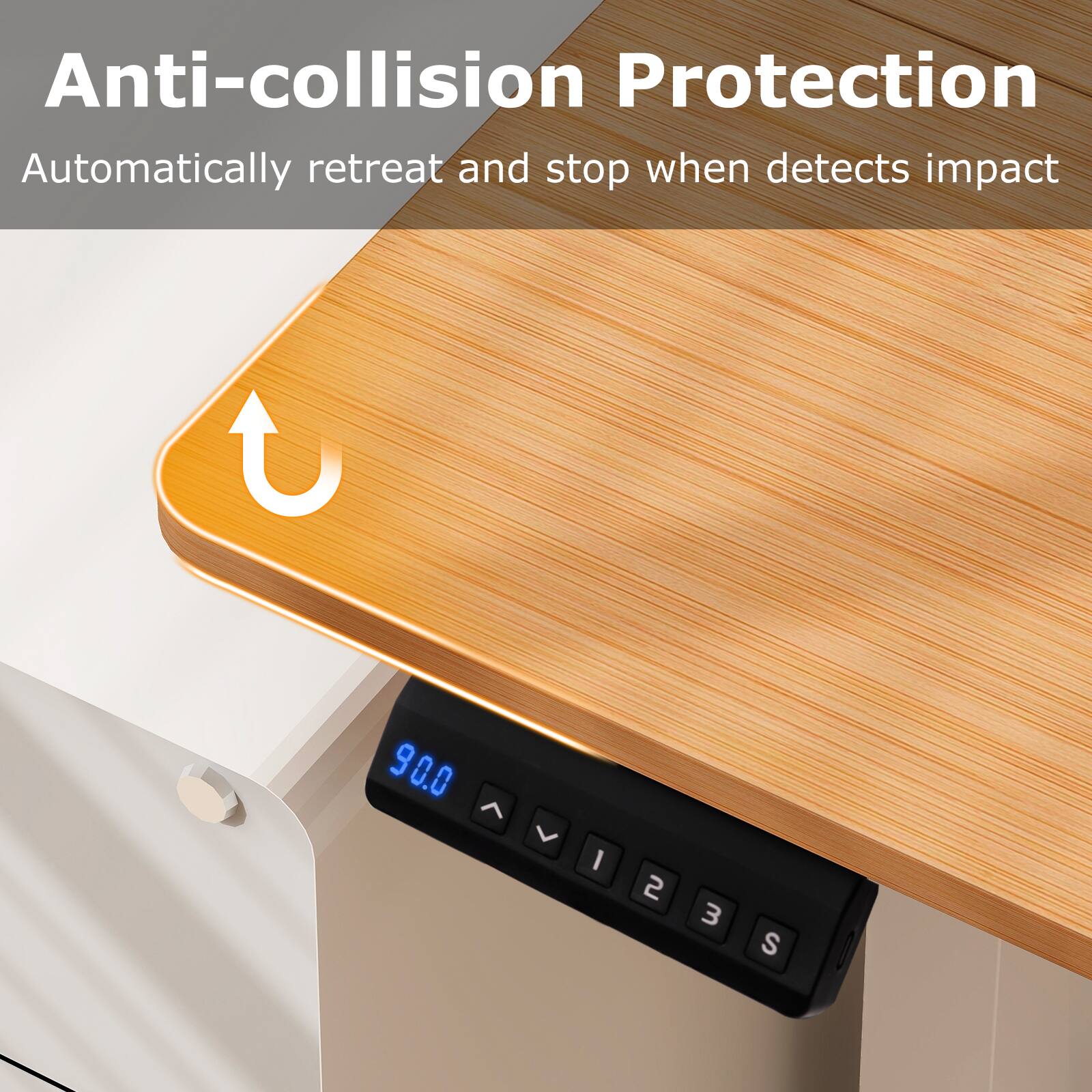 Anti-collision Protection Automatically retreat and stop when detects impact 90.0 I 2 3 S