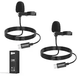 Neewer - Mini USB-C Lav Mic 2-Pack, 2m Cable