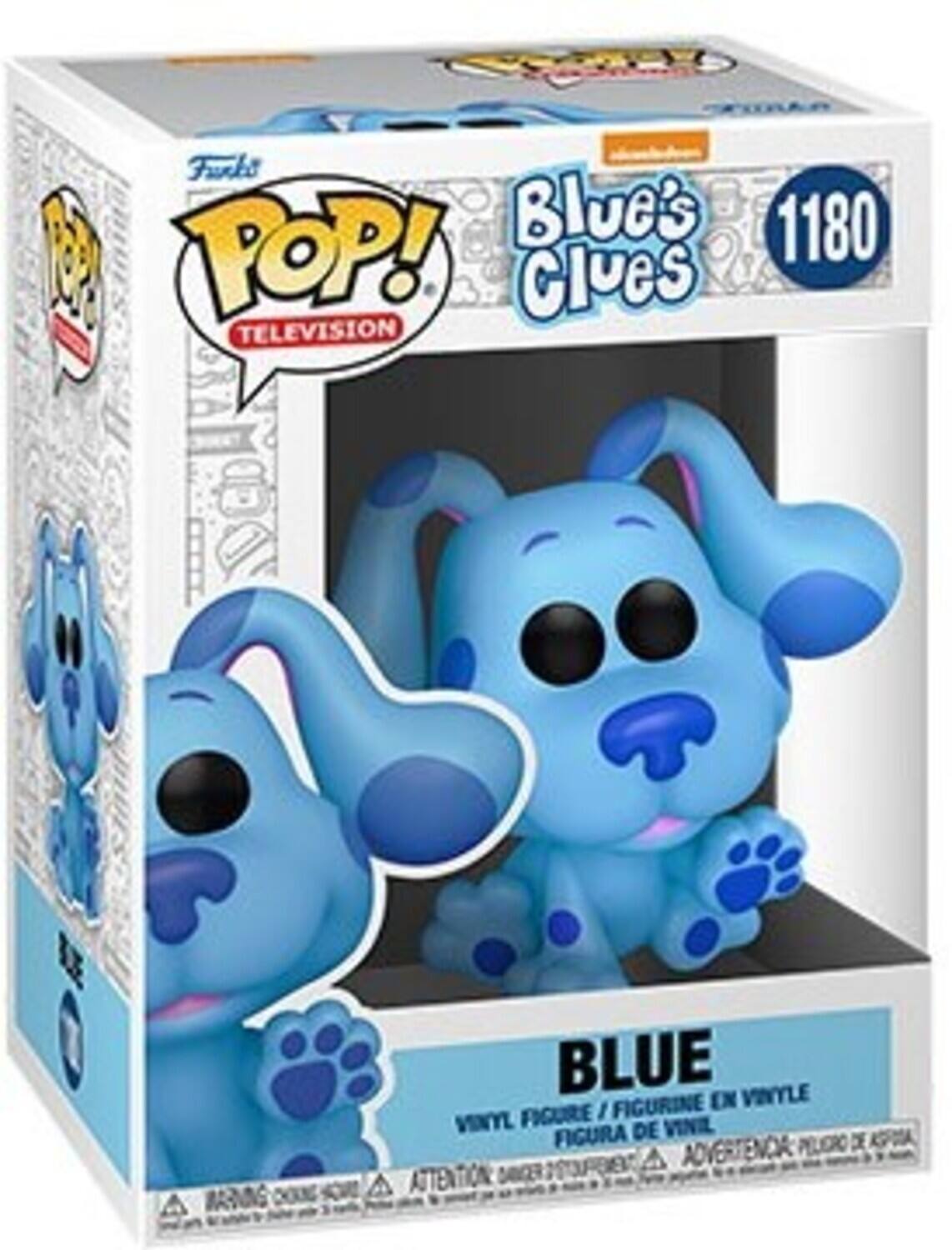 Funko POP!  
TELEVISION  

Blue's Clues  

1180  

BLUE  
VINYL FIGURE / FIGURINE EN VINYLE / FIGURA DE VINIL / FIGURA DE VINIL  

WARNING: CHOKING HAZARD - Small parts. Not for children under 3 years.  
ATTENTION: PELIGRO DE AHOGO - Piezas pequeñas. No es para niños menores de 3 años.  
ADVERTENCIA: RIESGO DE AHOGO - Piezas pequeñas. No es para niños menores de 3 años.