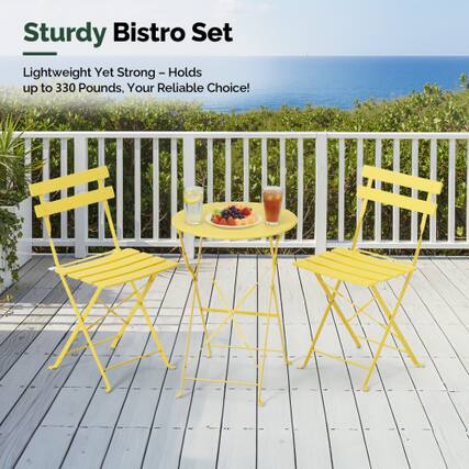 Sturdy Bistro Set
Lightweight Yet Strong - Holds up to 330 Pounds, Your Reliable Choice!