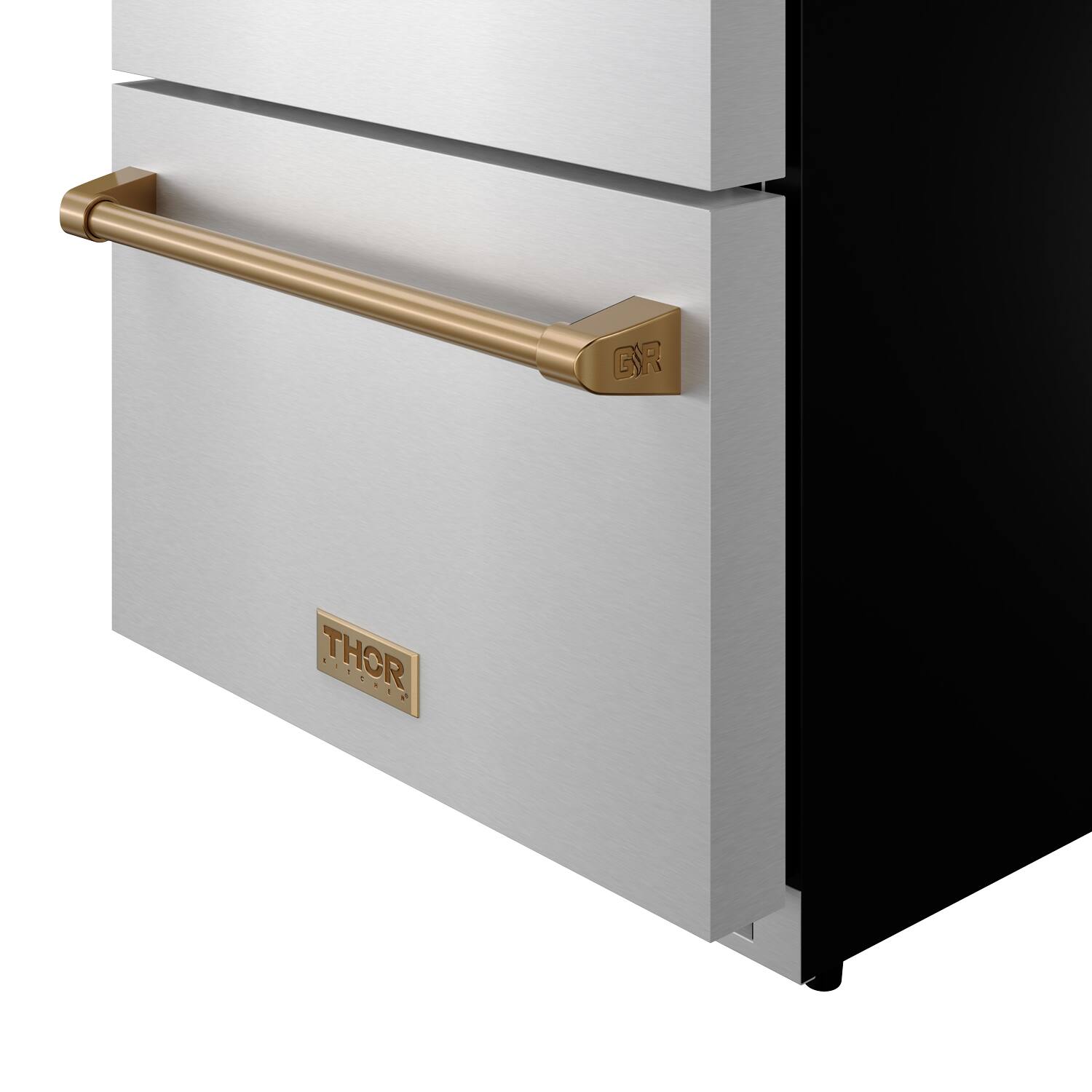 Alt View 5. Thor Kitchen - Gordon Ramsay Series by Thor Kitchen 24 Inch Indoor Outdoor Freezer Drawers with Bronze Hardware - Stainless Steel.