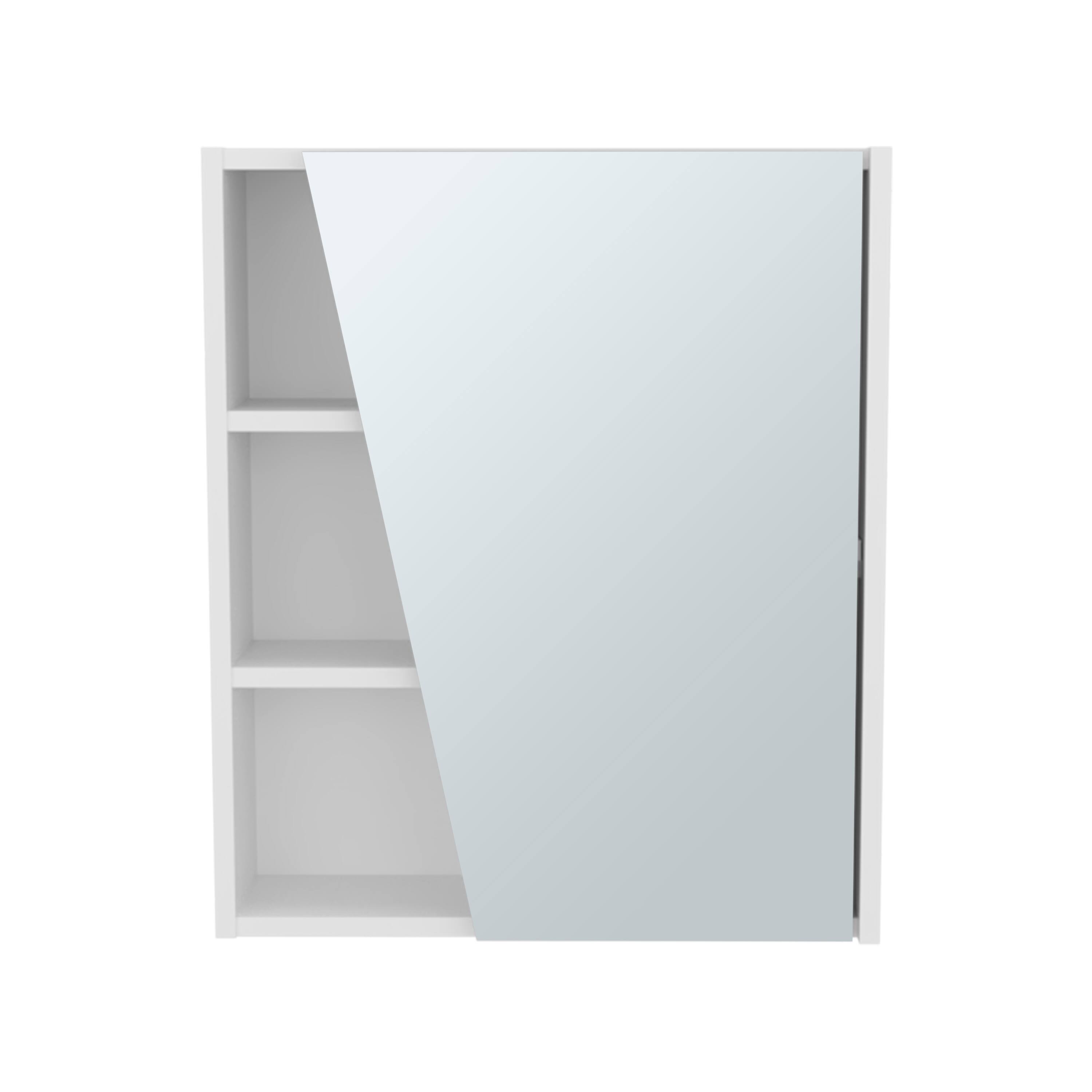TuHome - Quintana Wall-Mounted Mirror Medicine Cabinet With One Door And Four Open Compartments - White