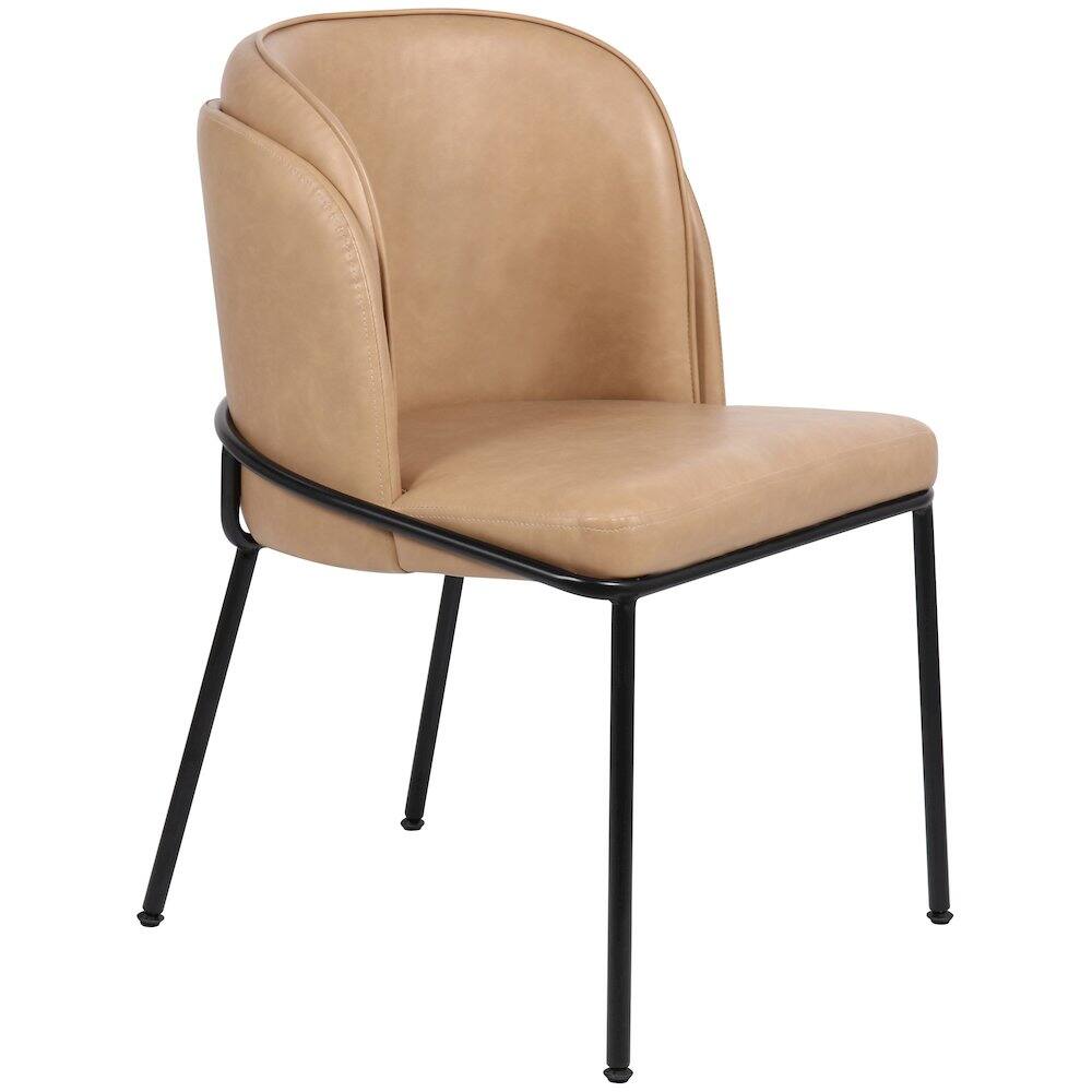 Alt View 4. Meridian Furniture - Jagger Tan Vegan Leather Dining Chair, Set of 2 - Brown.