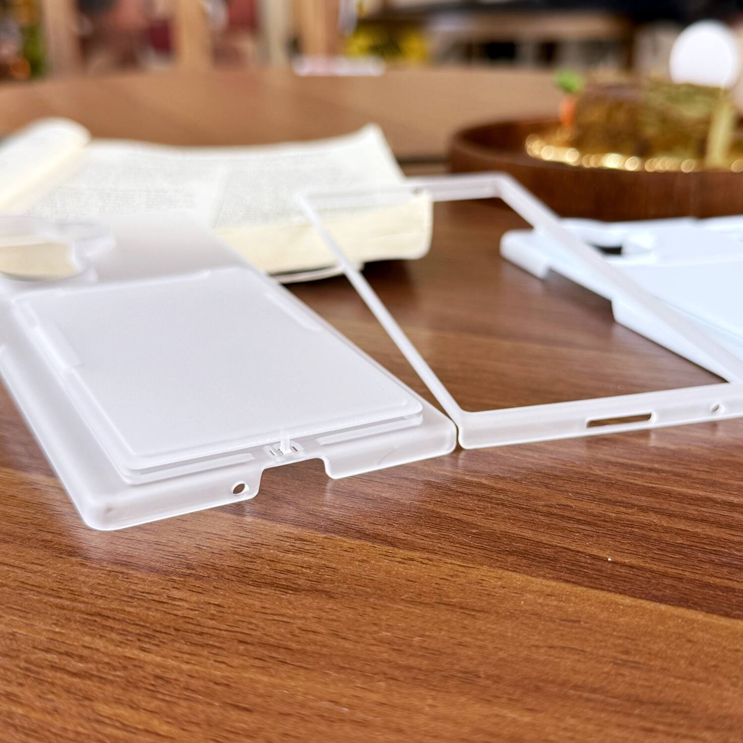 Alt View 1. Dteck - Matte Case for Samsung Galaxy Z Fold7,Foldable Card Holder Kickstand,Shockproof Slim Hard Back Cover - Clear.