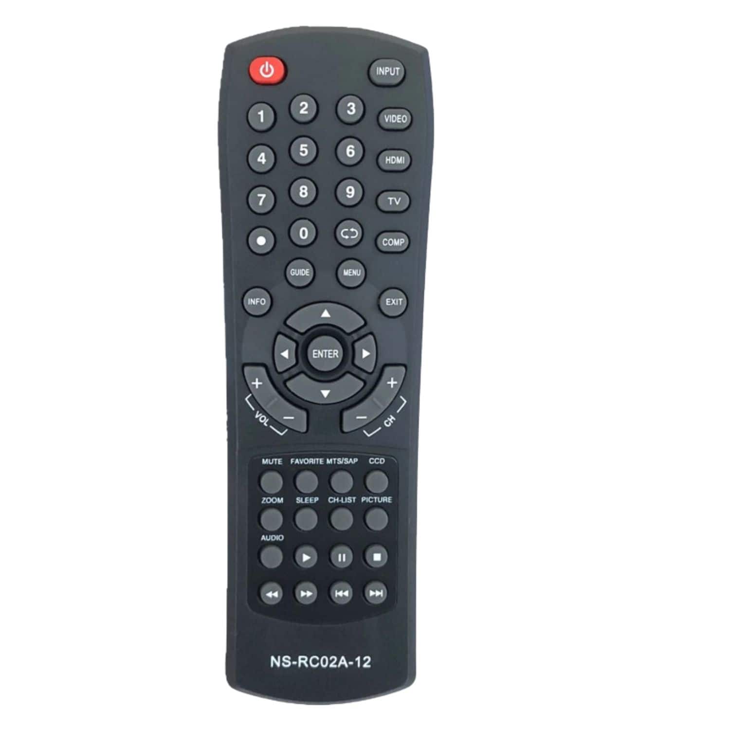 Home Collection - Replacement Remote NS-RC02A-12 for All Insignia LED LCD TVs – Plug & Play Controller
