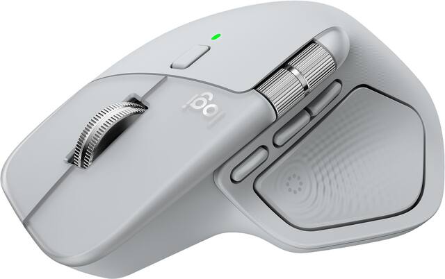 Logitech - MX Master 4 Wireless Laser Ergonomic Mouse with Advanced Performance Haptic Feedback - Wireless - Pale Gray