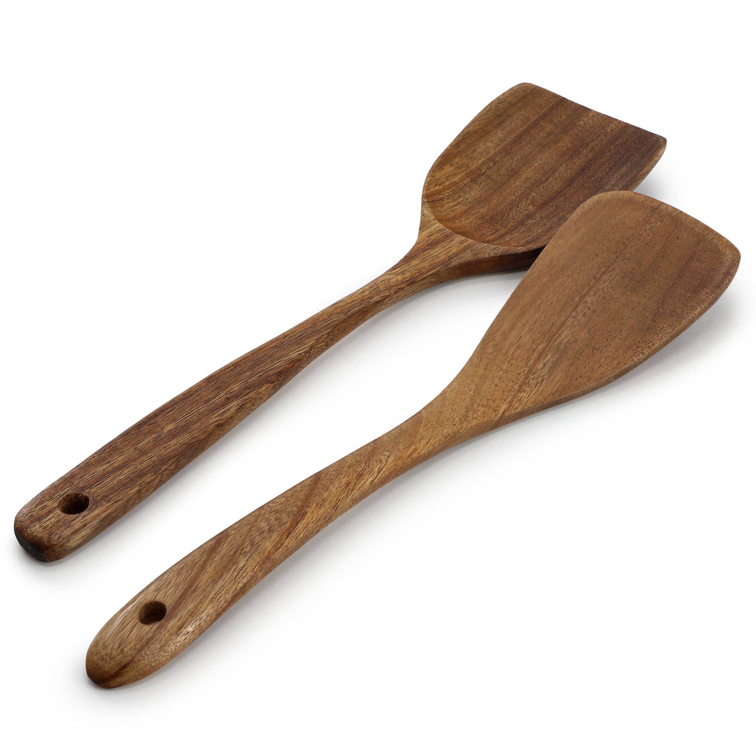Alt View 2. MegaChef - MegaChef 6 Piece Acacia Wood Kitchen Utensil Set in Dark Brown - Brown.