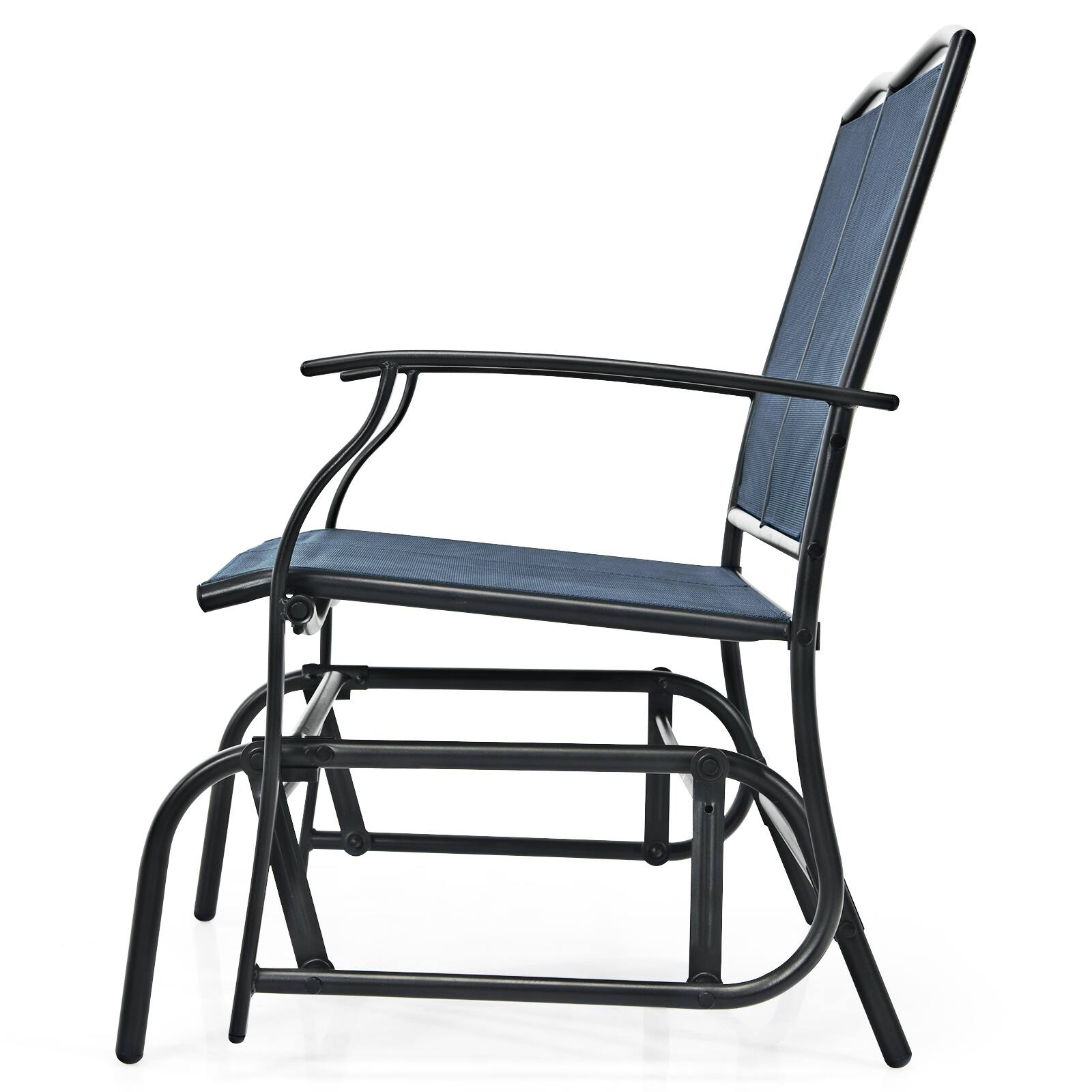 Alt View 8. Gymax - Gymax Patio Glider Rocking Bench Double 2 Person Chair Loveseat Garden Grey Blue - Blue.