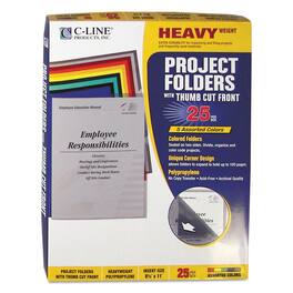 C-Line Products - Poly Project Folders, Letter Size, Assorted Colors, 25/box