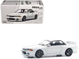 GTR R32 RHD (Right Hand Drive) 1/64 Diecast Model Car by Pop Race - Crystal White