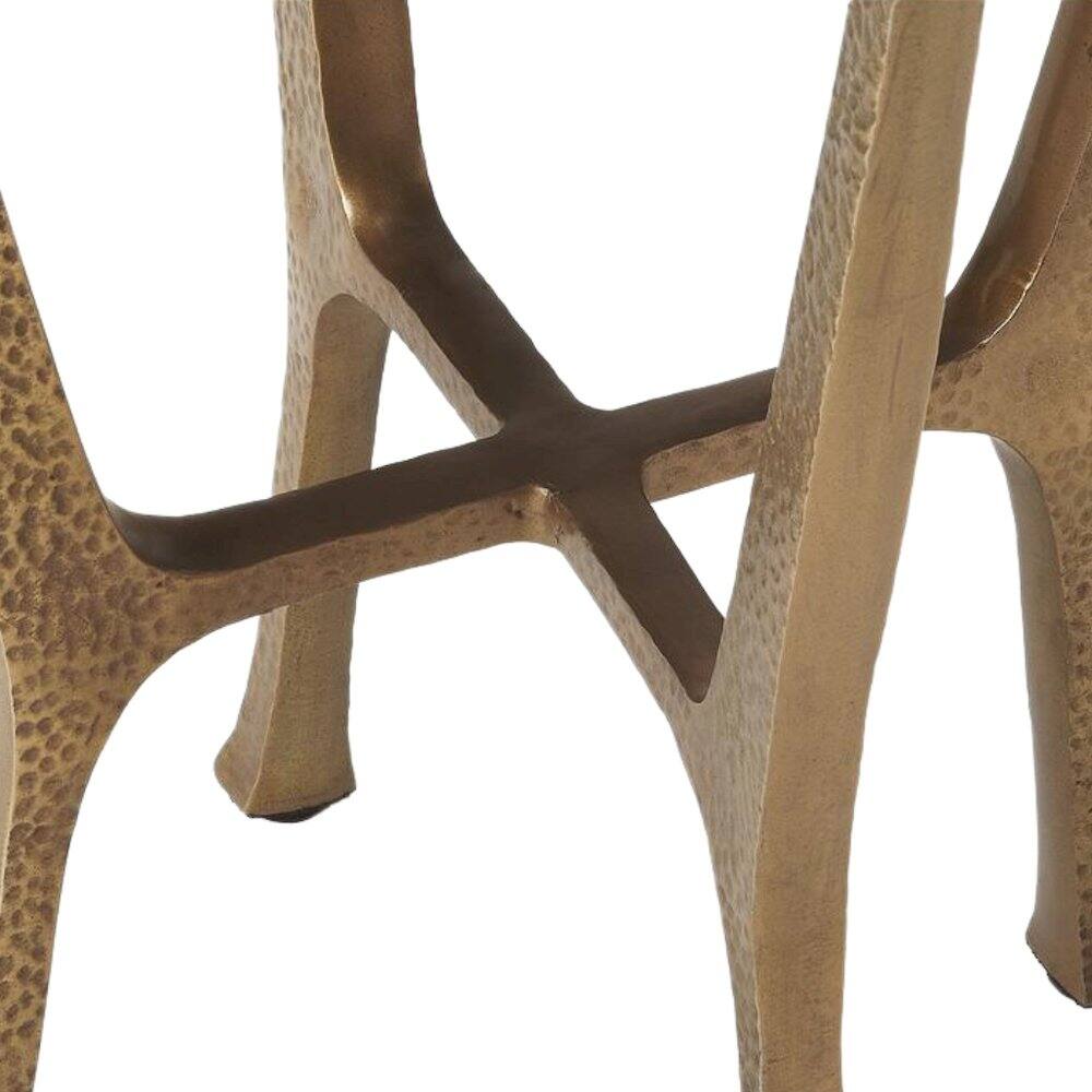 Back. Starlight Canyon Home - Stone Side Table – Unique Round Stone End Table with Metal Base Design - Multi-Color.