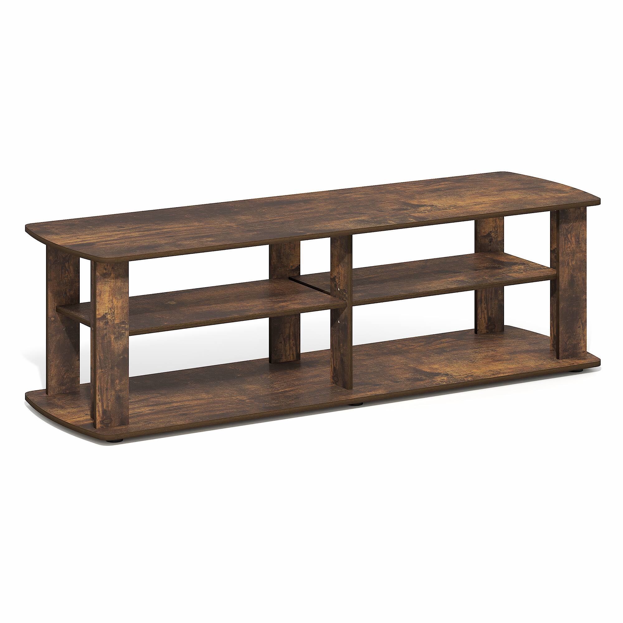 Alt View 4. Furinno - NELLY TV Stand, Entertainment Center, TV Console for TV up to 50 Inch, Soft Edges, for Living Room, Bedroom - Amber Pine.