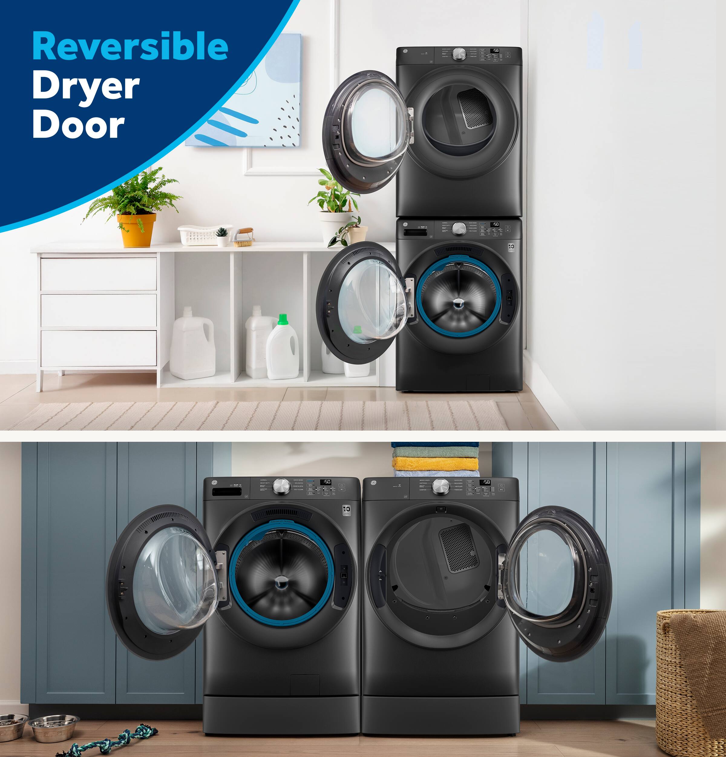Reversible Dryer Door