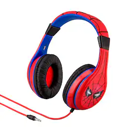 eKids - Spiderman Wired Headphones for Kids, Children’s Headphones for School, Home, or Travel - Red