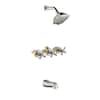 Front. Boyel Living - Brushed Nickel Tub and Shower Set Brass SUS304 Three Handle 5-Function Top Spray High-Flow - Silver.