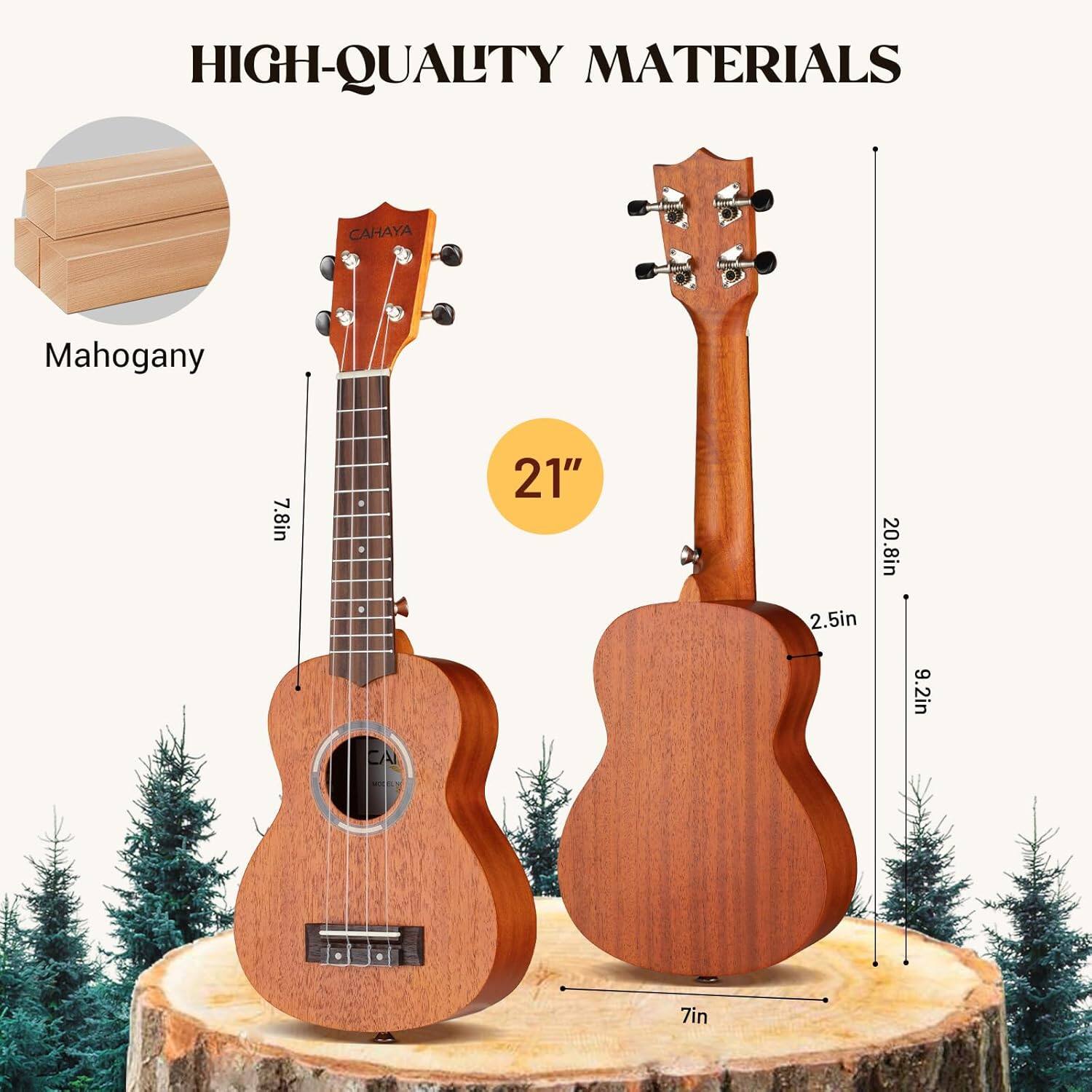 HIGH-QUALITY MATERIALS  
Mahogany  
7.8in  
21"  
2.5in  
20.8in  
9.2in  
7in