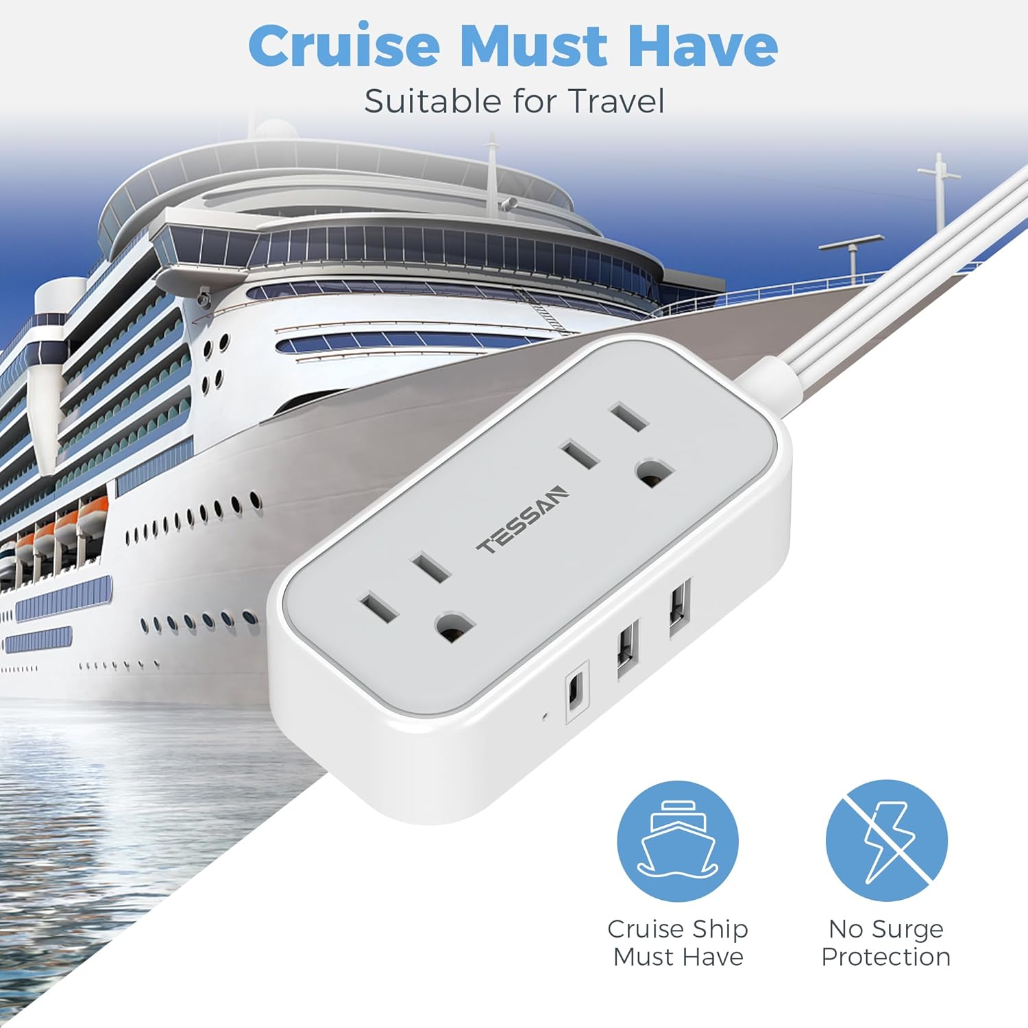 Cruise Must Have  
Suitable for Travel  

Cruise Ship Must Have  
No Surge Protection