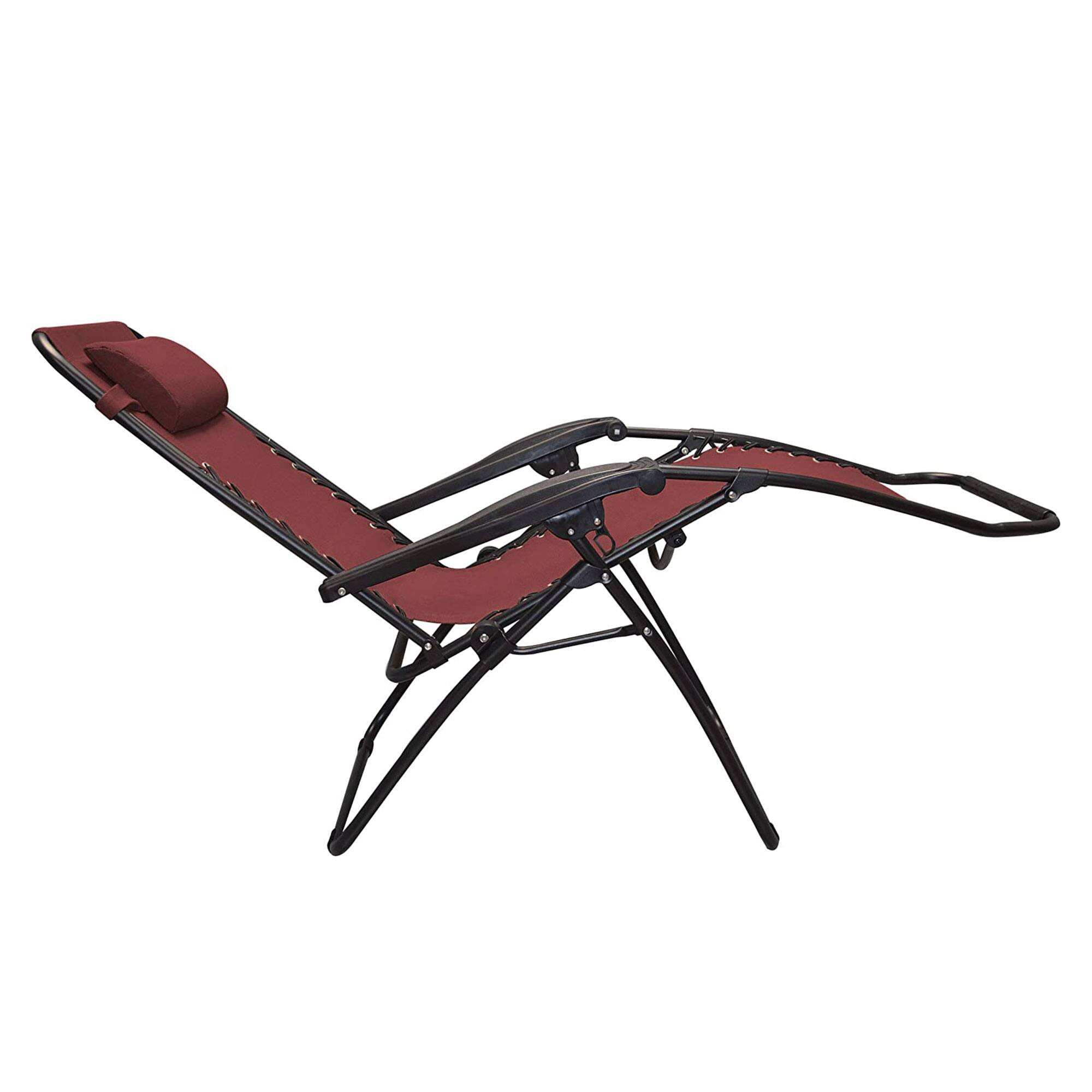 Alt View 8. Caravan Sports - Caravan Sports Zero Gravity Outdoor Folding Camping Patio Lounge Chair, Burgundy - Burgundy.