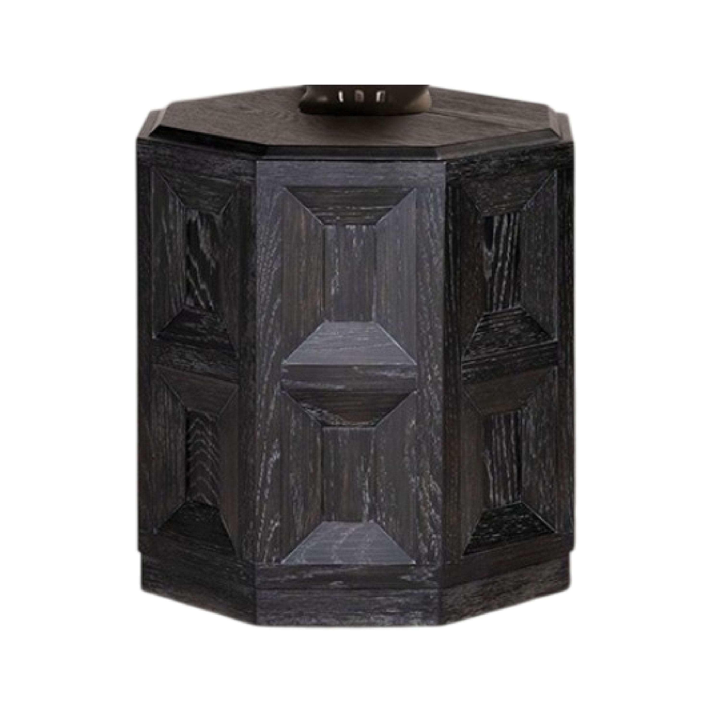 Manhattan Lane - Kizie Accent Side End Table, Rubberwood, Rectangular 20 Inch - Black