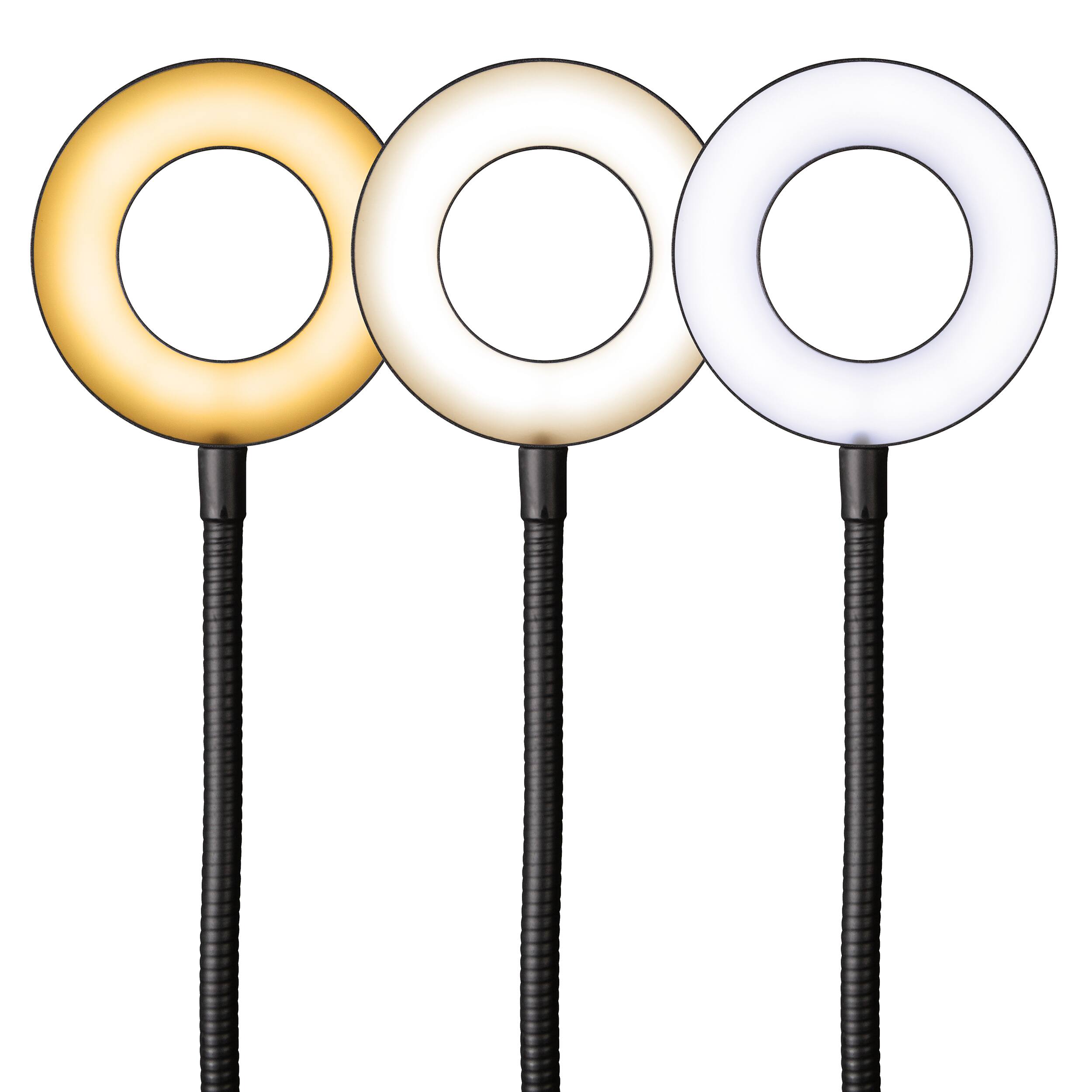 Alt View 3. OttLite - Dimmable Ring Light with Clip - Black.