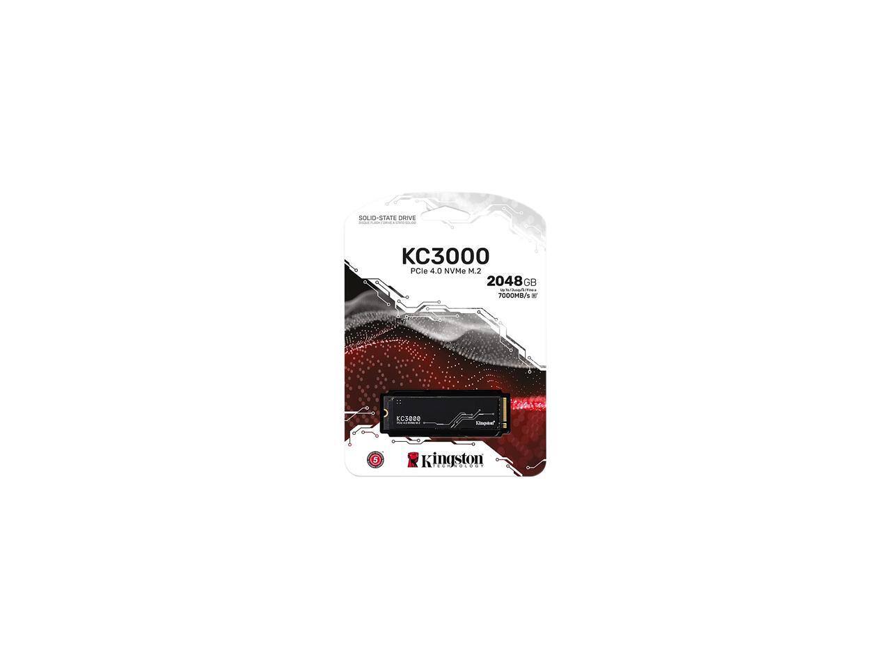 SOLID-STATE DRIVE  
KC3000  
PCIe 4.0 NVMe M.2  
2048 GB  
7000MB/s  
Kingston