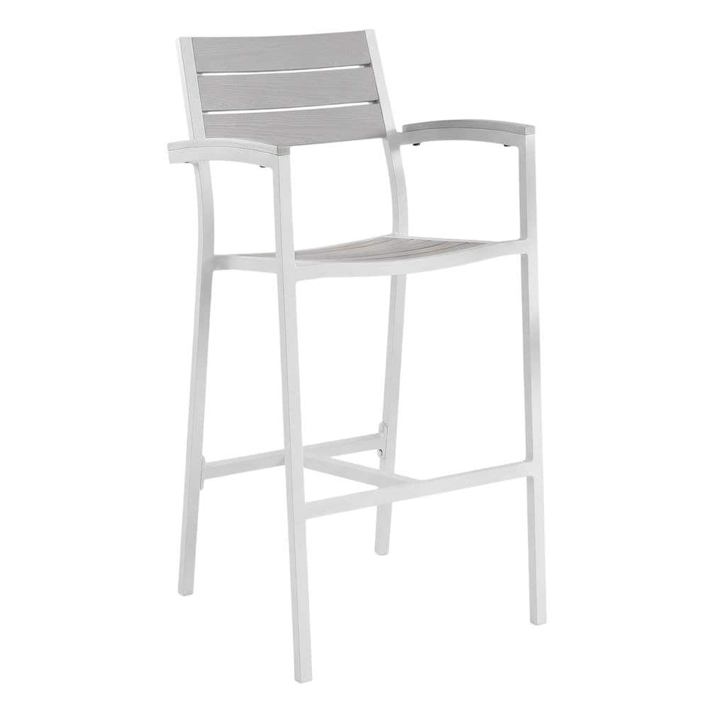 Outdoor Escape - Outdoor Patio Bar Stool Set Of 2 With Armrests And Sturdy Construction - Gray price history on PriceWatchPro