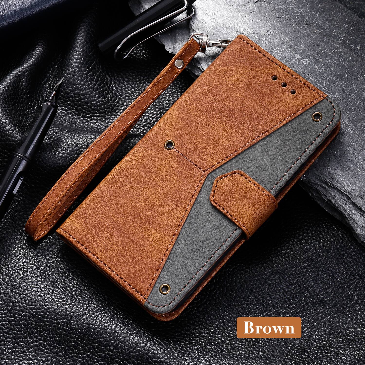 Alt View 3. Dteck - Wallet Case for Google Pixel 10 /10 Pro,Vintage PU Leather Flip Card Holder Kickstand Magnetic Closure Phone Cover - Brown.