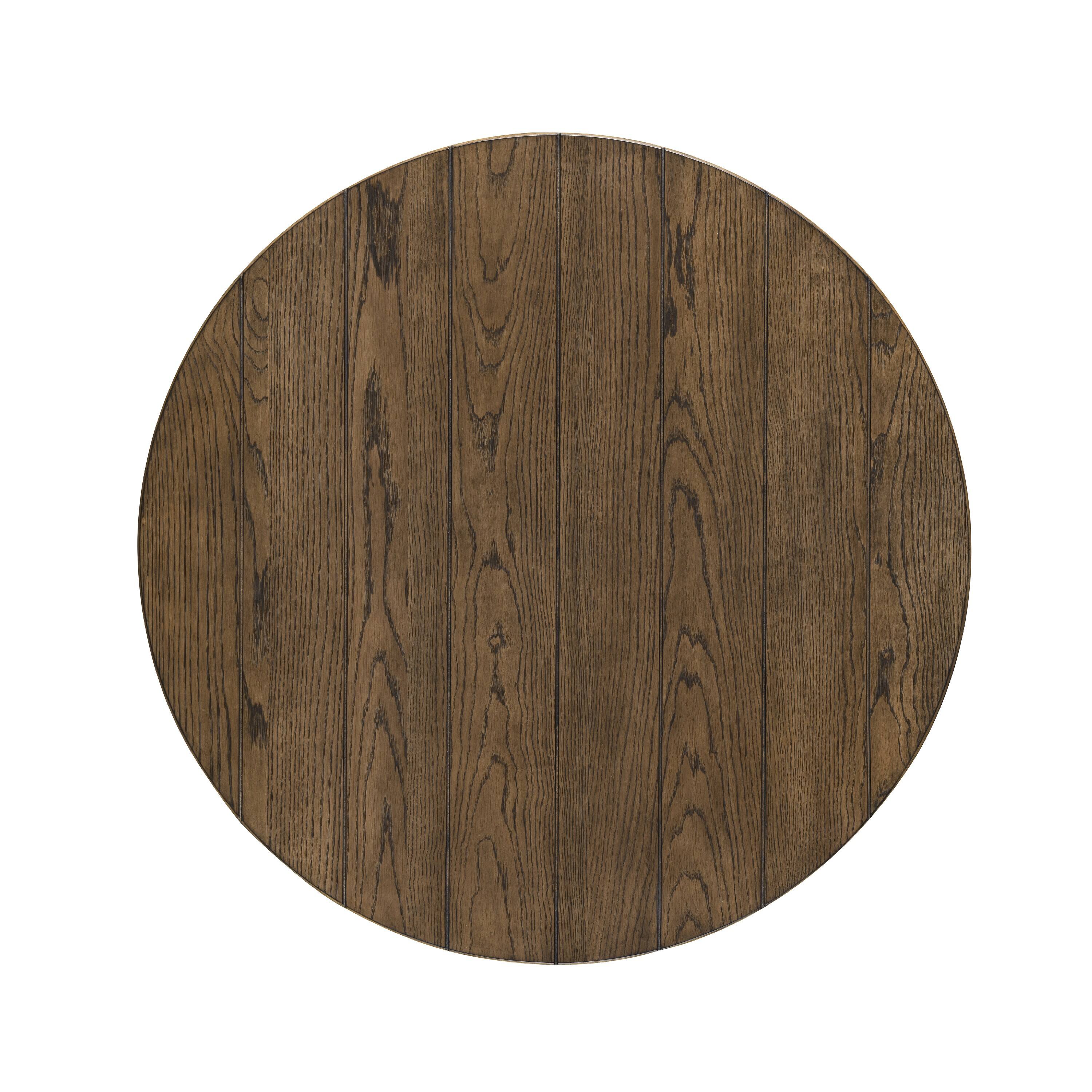 Alt View 2. Manhattan Lane - Ethy 3pc Round Coffee Table & End Table Set, Lower Shelf - Brown, White.