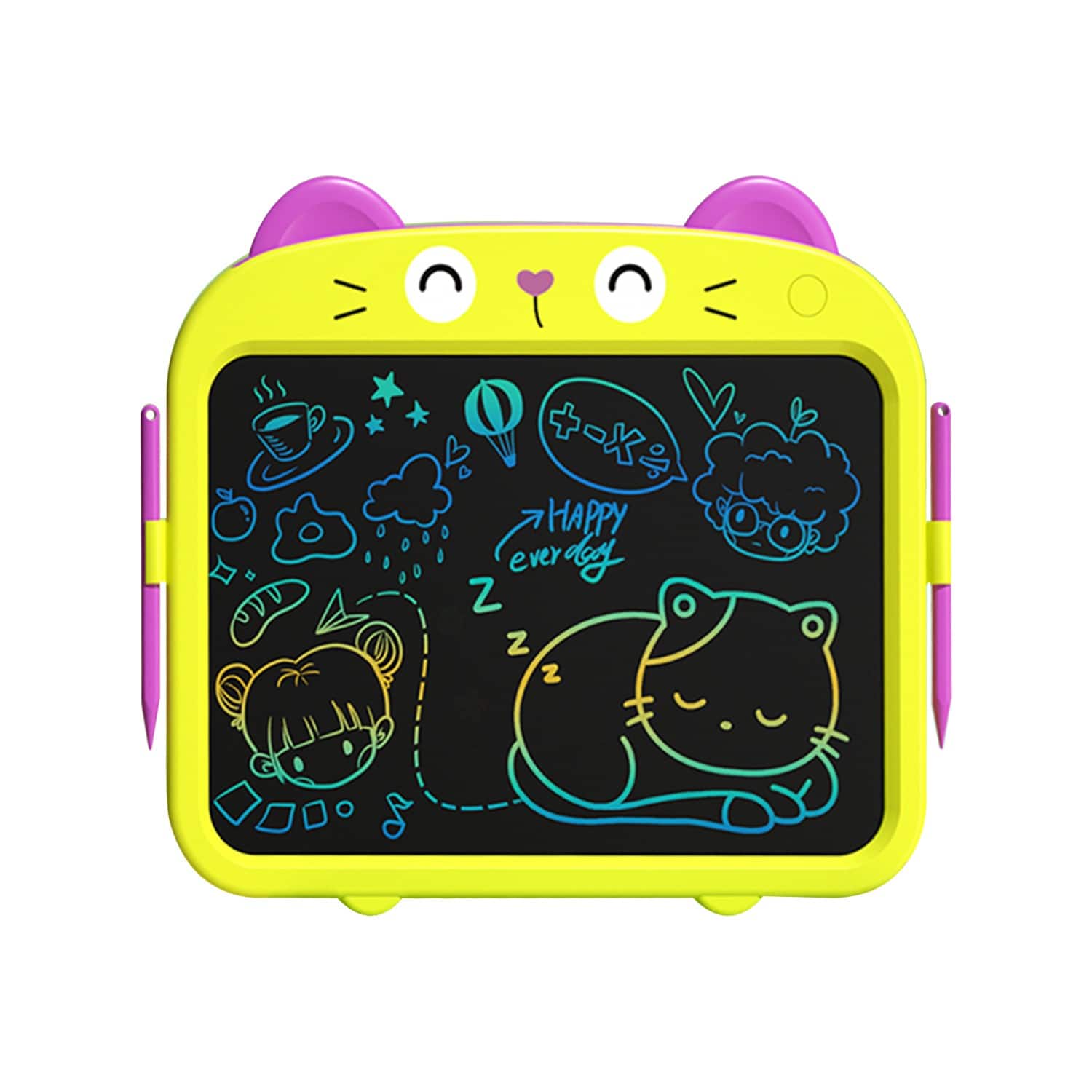 Sahara - Kids Colorful 13.5" LCD Writing Notepad – Cute Animal Design, Eye-Protected Screen, One-Click Erase & Anti-Erase Lock - Yellow