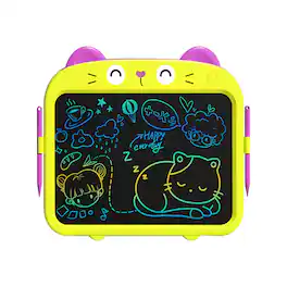 Sahara - Kids Colorful 13.5" LCD Writing Notepad – Cute Animal Design, Eye-Protected Screen, One-Click Erase & Anti-Erase Lock - Yellow