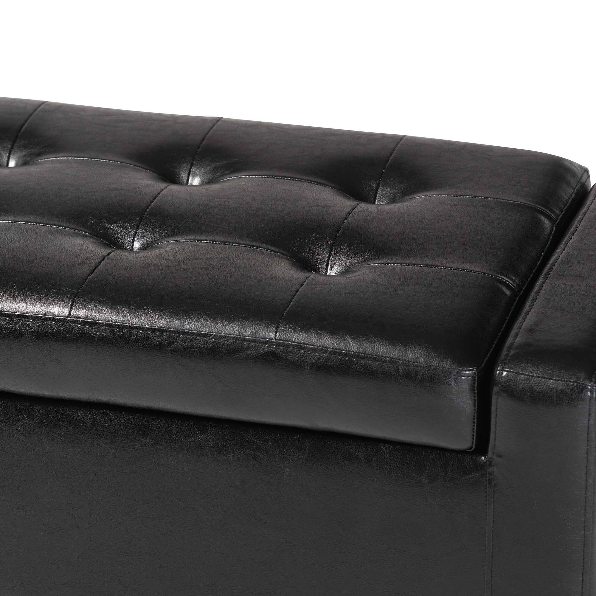 Alt View 2. Baxton Studio - Manchester Ottoman - Black.