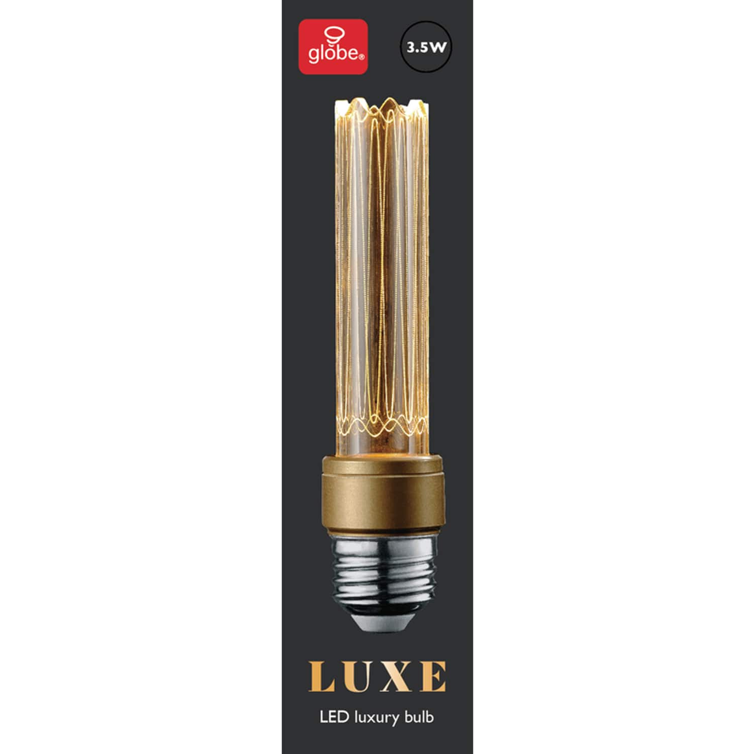 Globe Electric - Luxe Tube E26 (Medium) Filament LED Bulb Warm White 40 Watt Equivalence 1 pk
