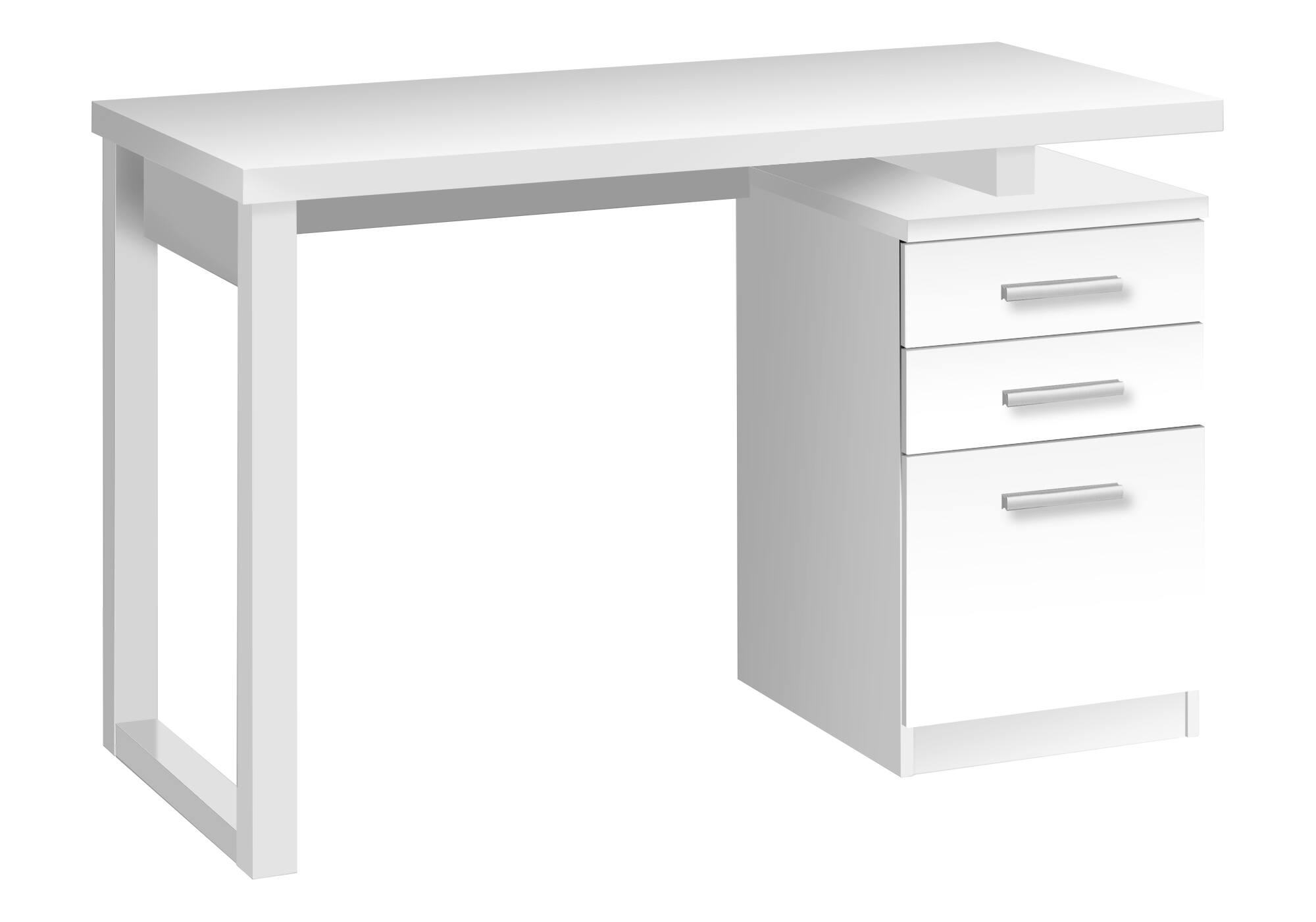 Alt View 10. Glintex - Computer Desk, Home Office, Laptop, Left, Right Set-up, Storage Drawers, 48"l, Work, Laminate, Contemporary, Modern - White.