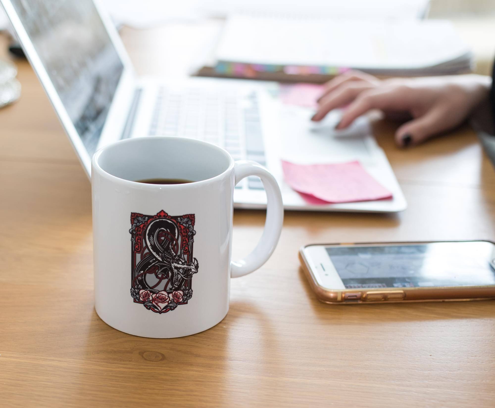 Alt View 4. Surreal Entertainment - Dungeons & Dragons Ampersand Ceramic Mug Exclusive | Holds 11 Ounces - White.