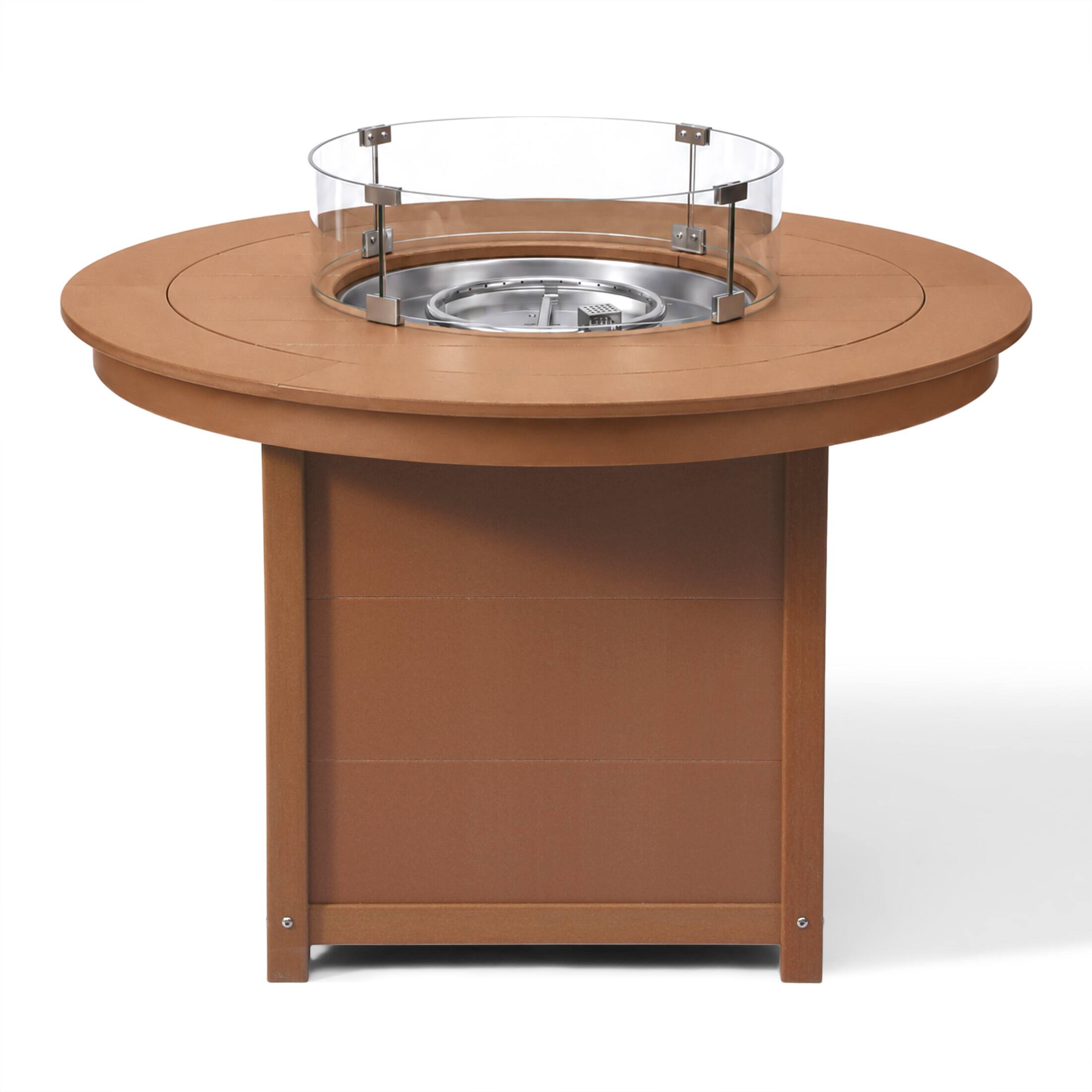 Back. WestinTrends - WestinTrends Helios 47" Modern Outdoor Patio Propane Gas Round Fire Pit Table - Teak.