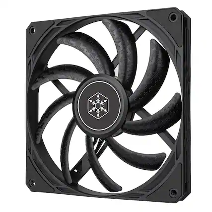 Front. SilverStone - Air Slimmer 140 Enhanced 140mm Slim Fan with Full-range PWM - Black.