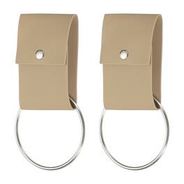 Unique Bargains - 2pcs Towel Ring Holder with Loop, Dish Towel Holder Wall Hook, Farmhouse Home Decor for Cabinet Oven Handle Rods - Khaki
