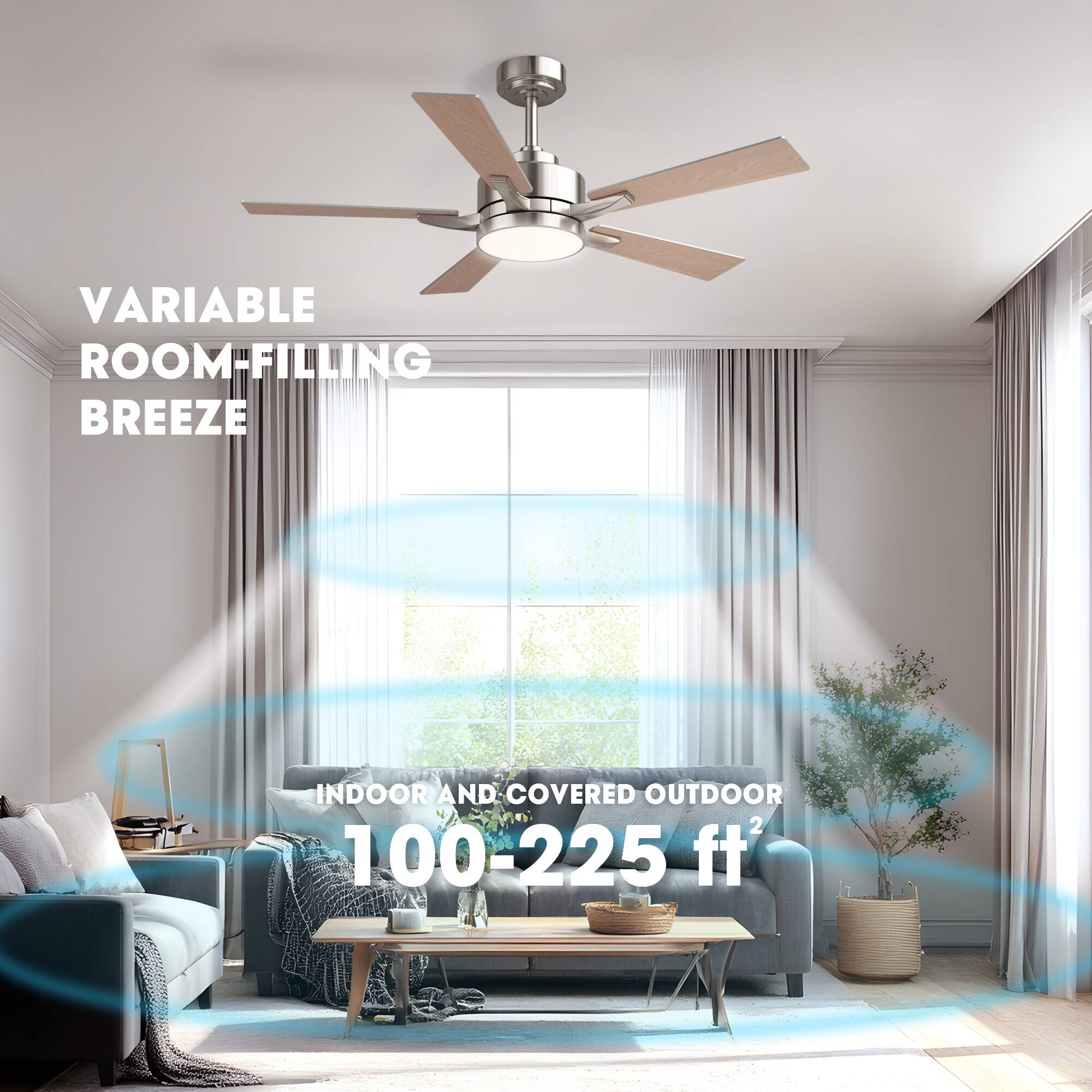 VARIABLE ROOM-FILLING BREEZE  
INDOOR AND COVERED OUTDOOR  
100-225 ft²