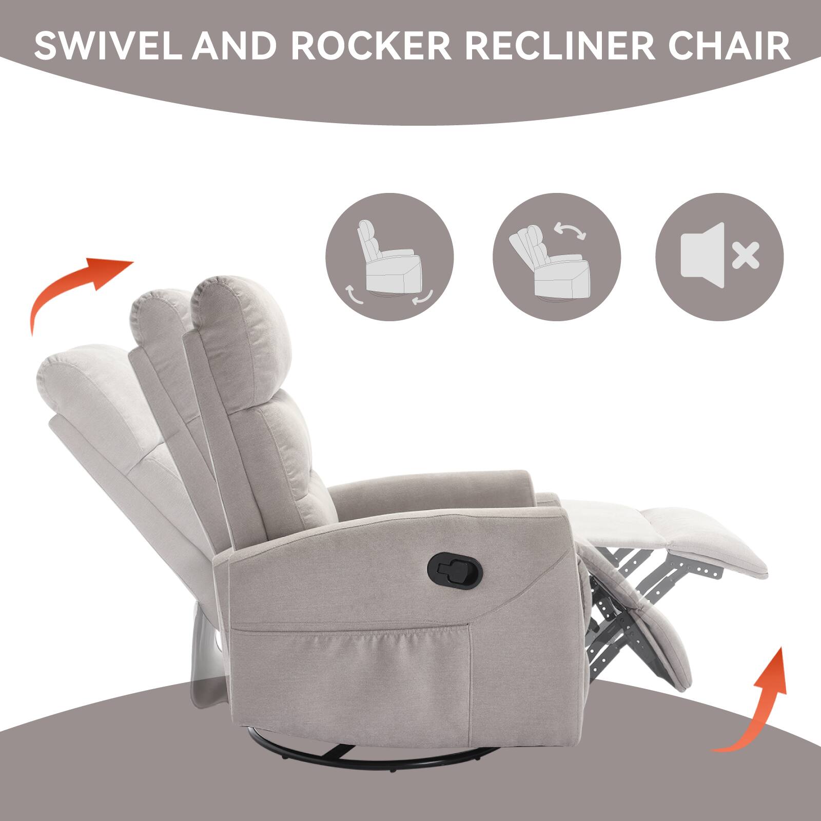 SWIVEL AND ROCKER RECLINER CHAIR