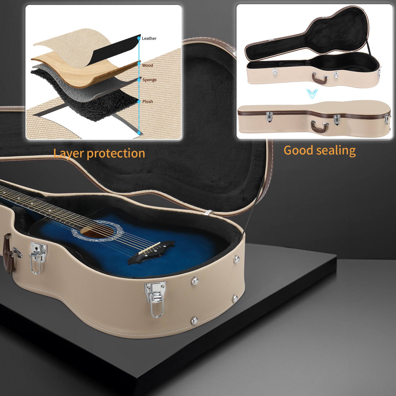 Leather, Wood, Sponge, Plush  
Layer protection  
Good sealing