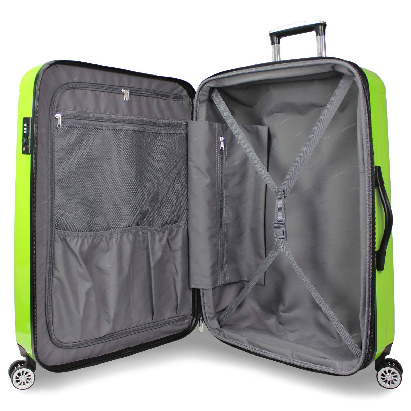 Alt View 3. World Traveler - Contour 28-Inch Lightweight Polycarbonate Hardside Expandable Spinner Luggage with TSA Lock - Apple Green.