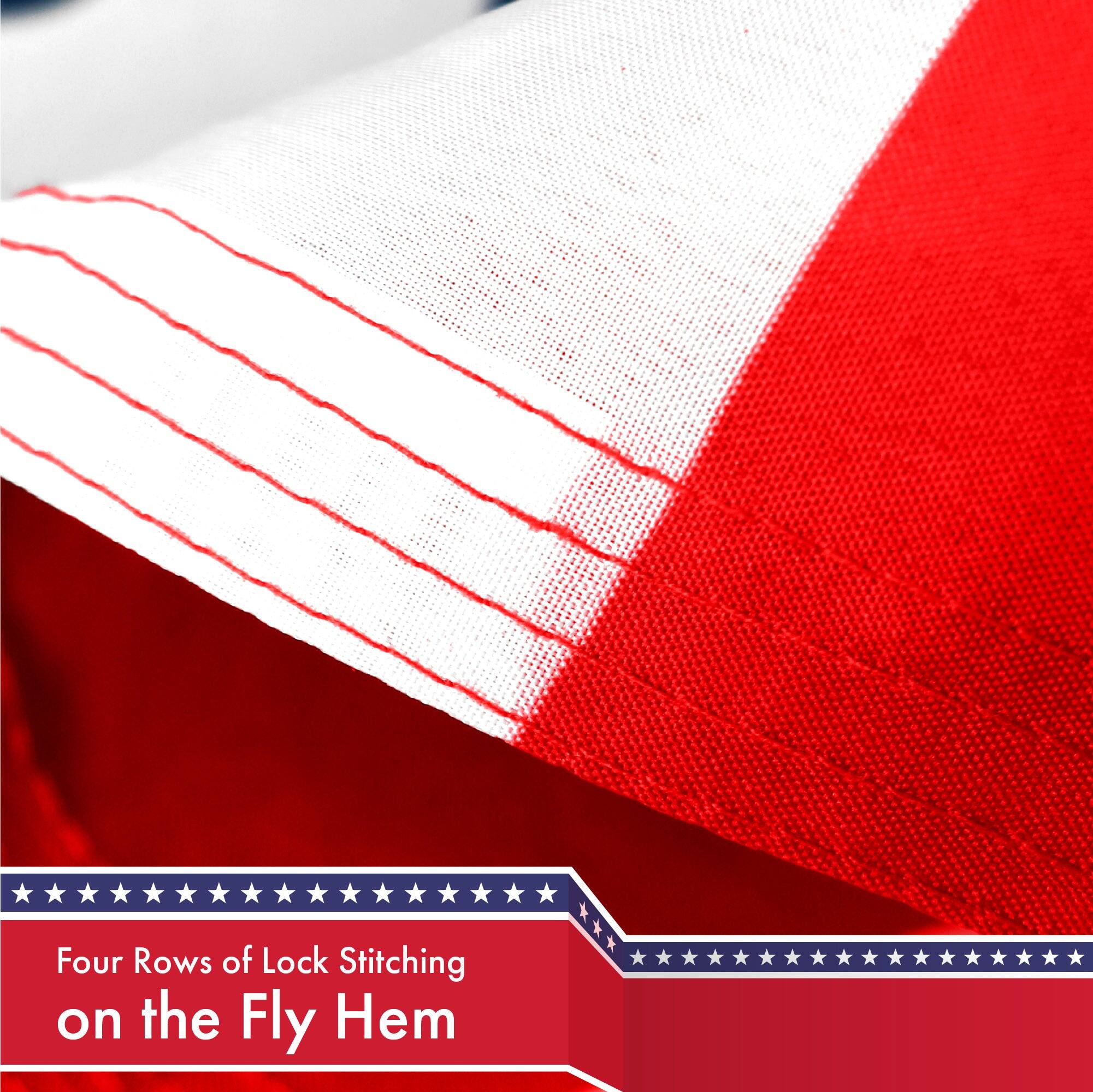 Four Rows of Lock Stitching on the Fly Hem