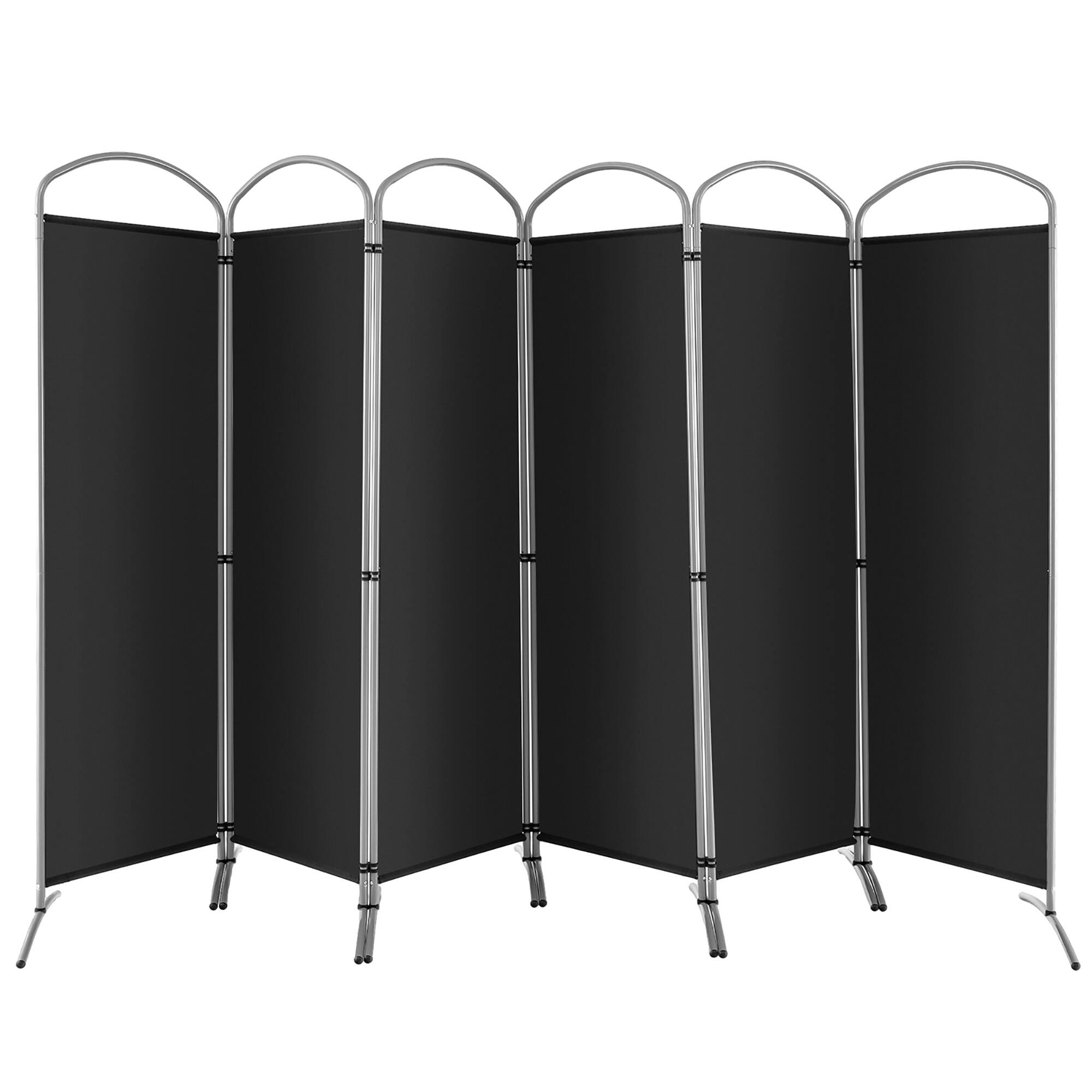 Alt View 9. Costway - Costway 6 Panels Folding Privacy Screen 6 Ft Tall Fabric Privacy Screen for Home - Black.