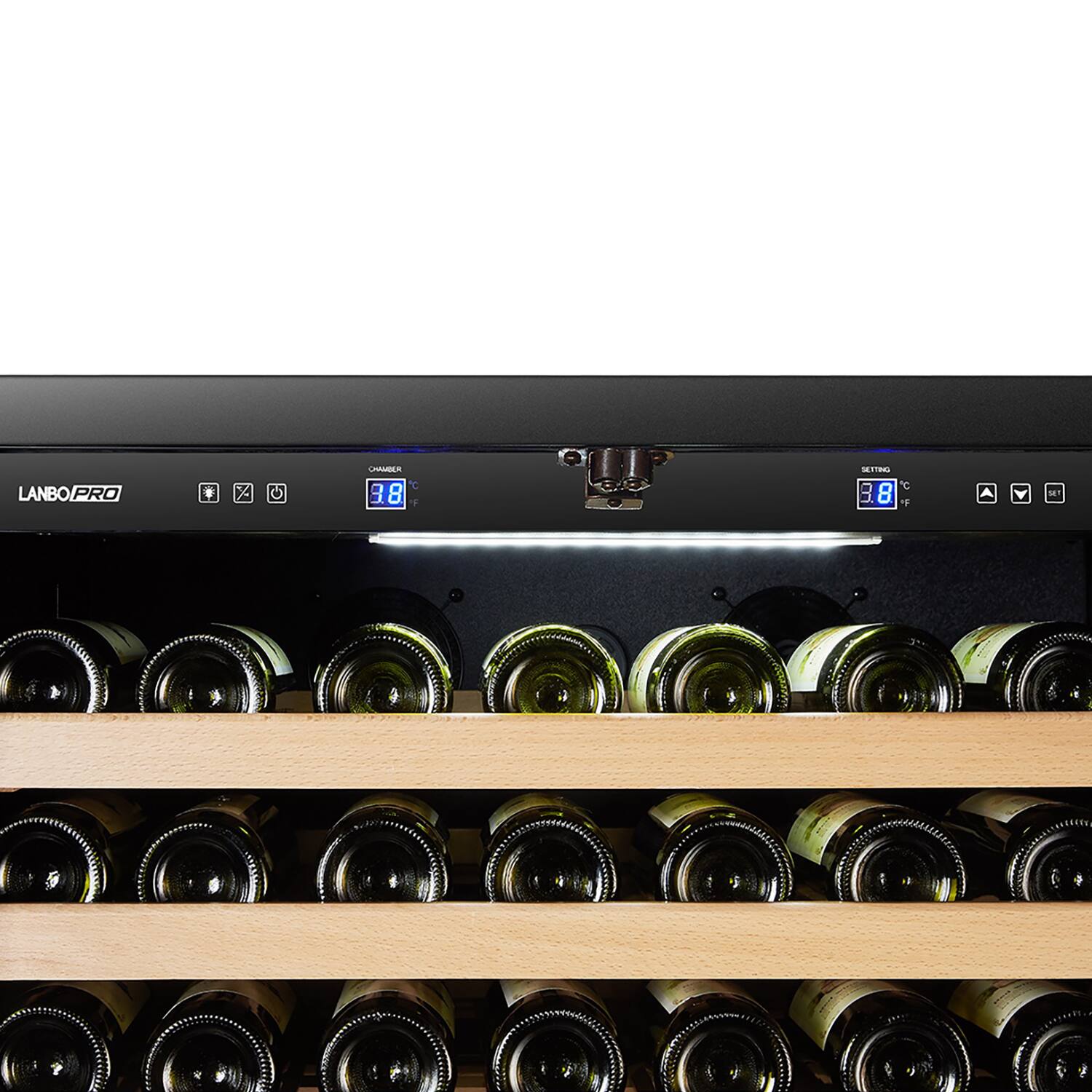Alt View 18. LanboPro - Freestanding 32 Inch 257 Bottle Single Zone Wine Cooler with Huge Capacity and Smart Touch Control - Black.