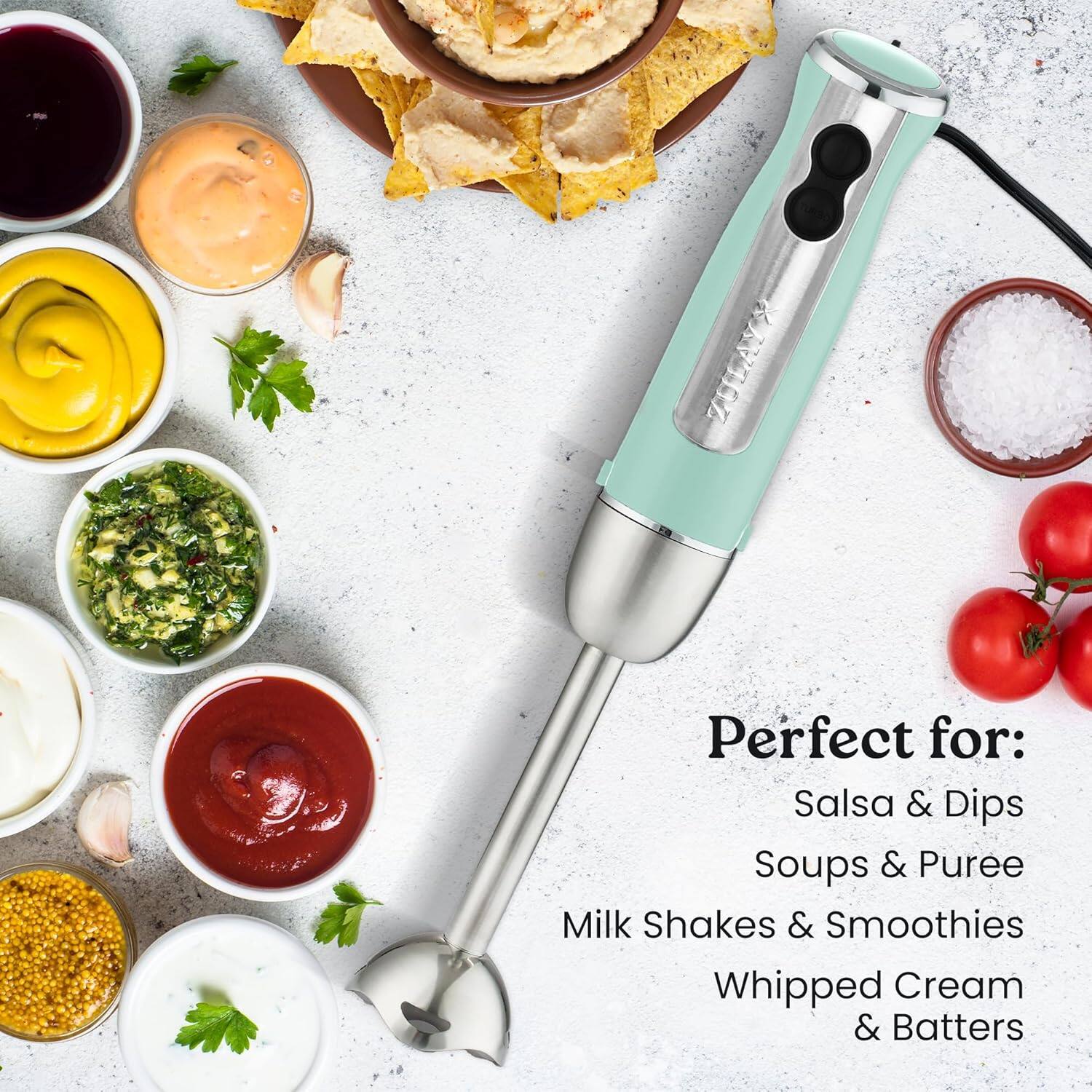 Perfect for:  
Salsa & Dips  
Soups & Puree  
Milk Shakes & Smoothies  
Whipped Cream & Batters