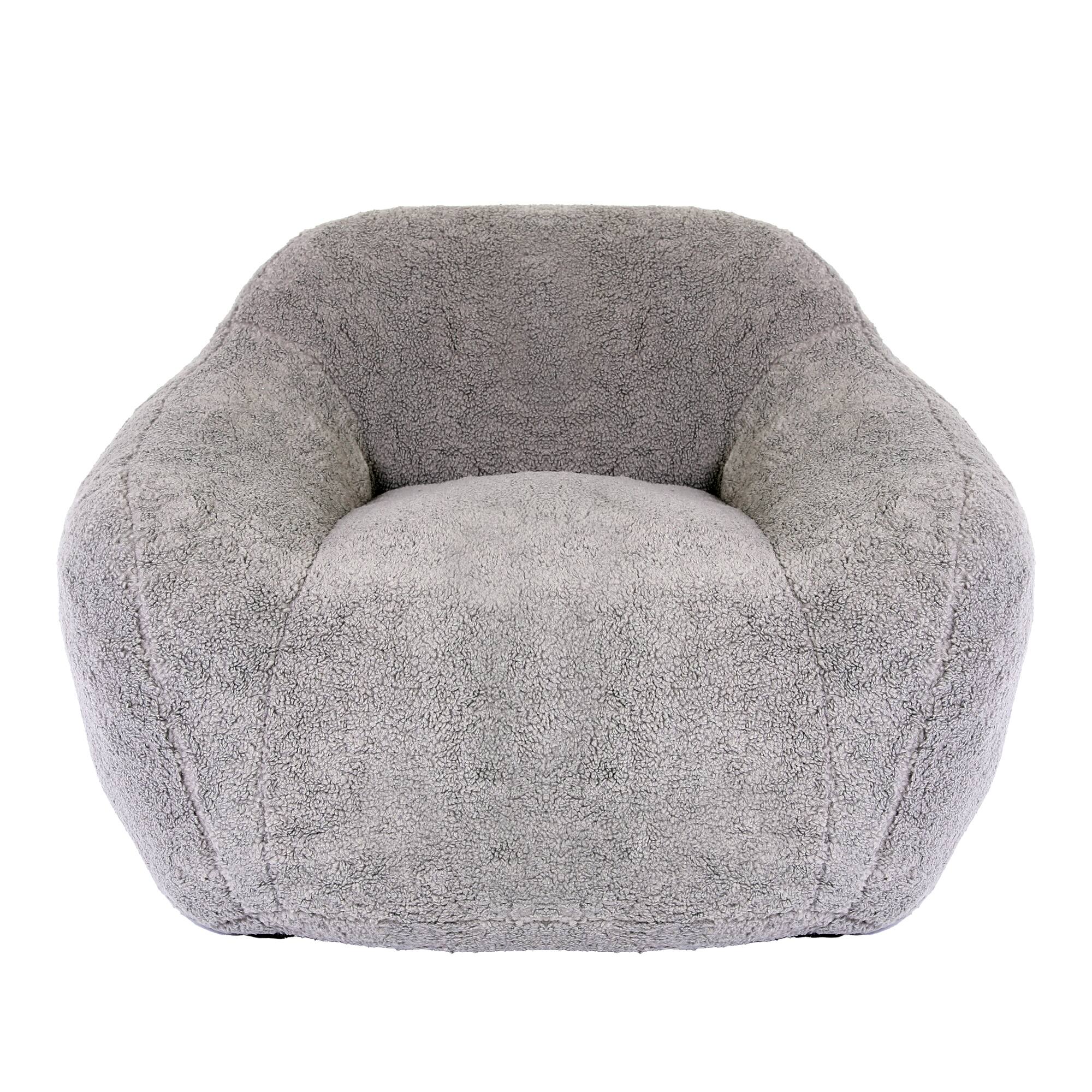 Alt View 4. GOODSILO - Giant Memory Foam Filled Bean Bag Sofa with Armrests for Adults, Spacious Faux Fur Lounger for Living Room and Bedroom - Light Gray.
