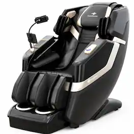 KoziSense - KZ-313 3D Heated Jade Stone Roller Massage Chair,Deep Zero Gravity,SL-Track,Heat,Backlit Touch Screen,Wireless Charger - Black