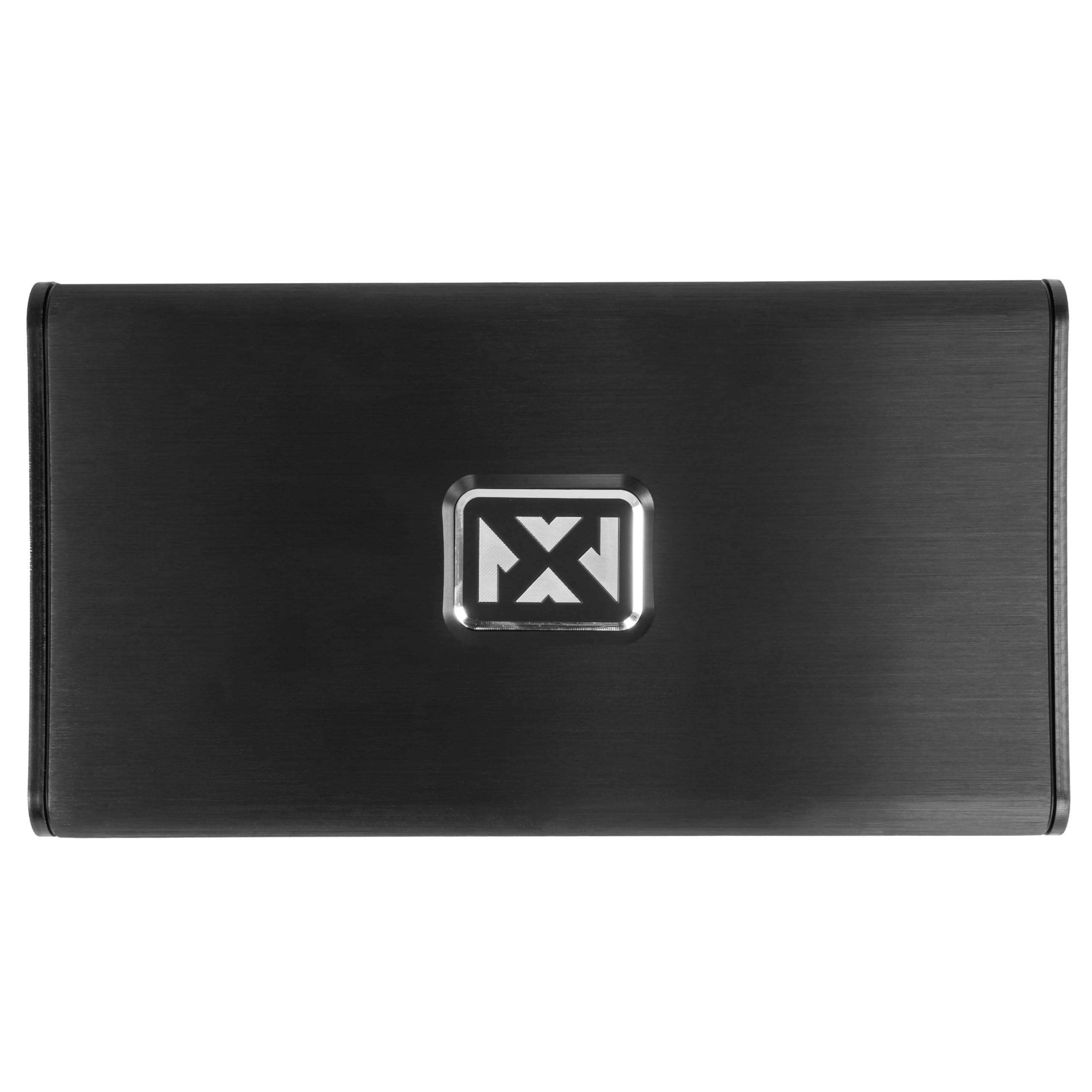 Left. NVX - VAD11005 v2 5-Channel Class D Amplifier 1100W RMS, 2/4-ohm Stable, Bass Boost, for Car/Marine/UTV/Motorcycle.
