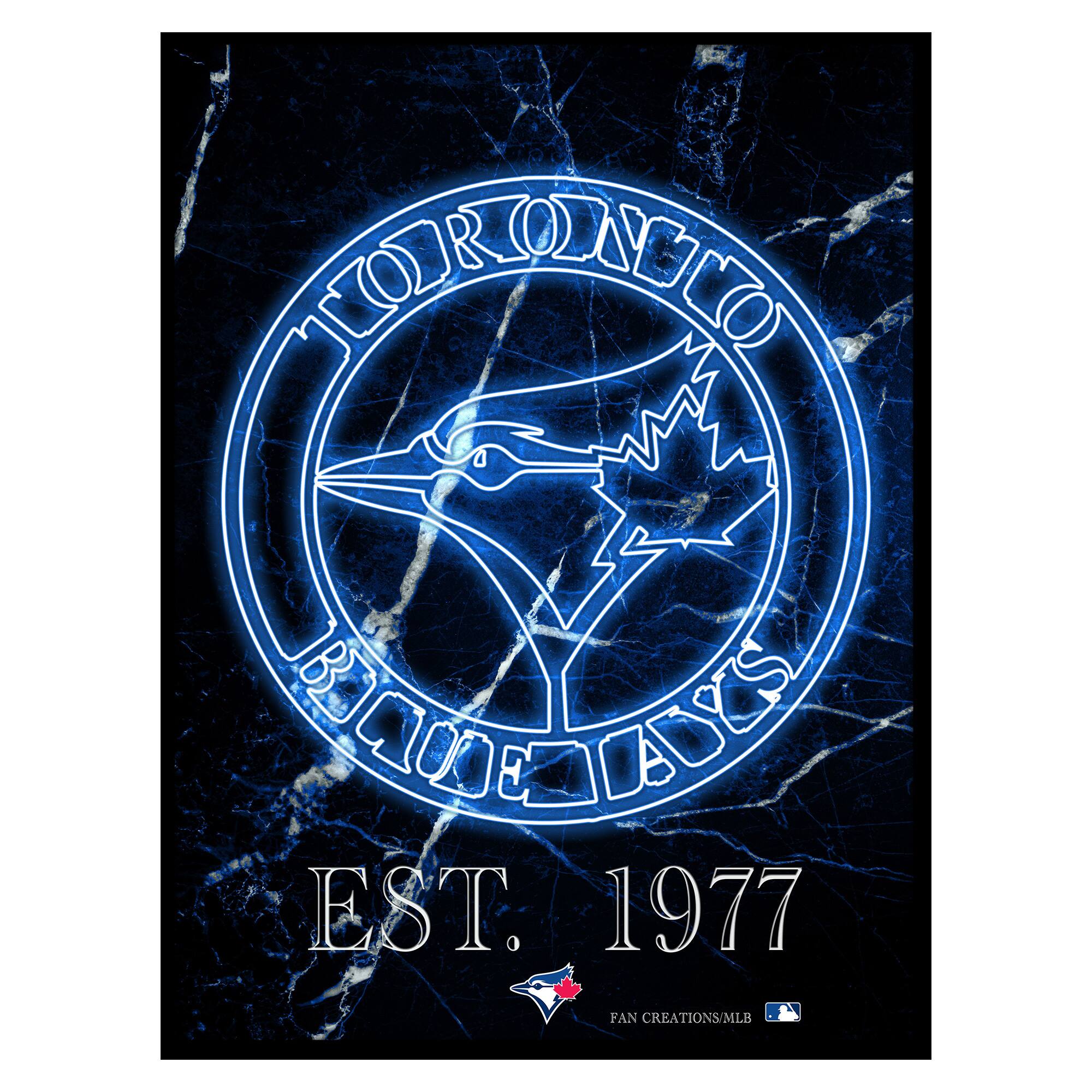 Black Toronto Blue Jays 12'' x 16'' Framed Circle Logo Print